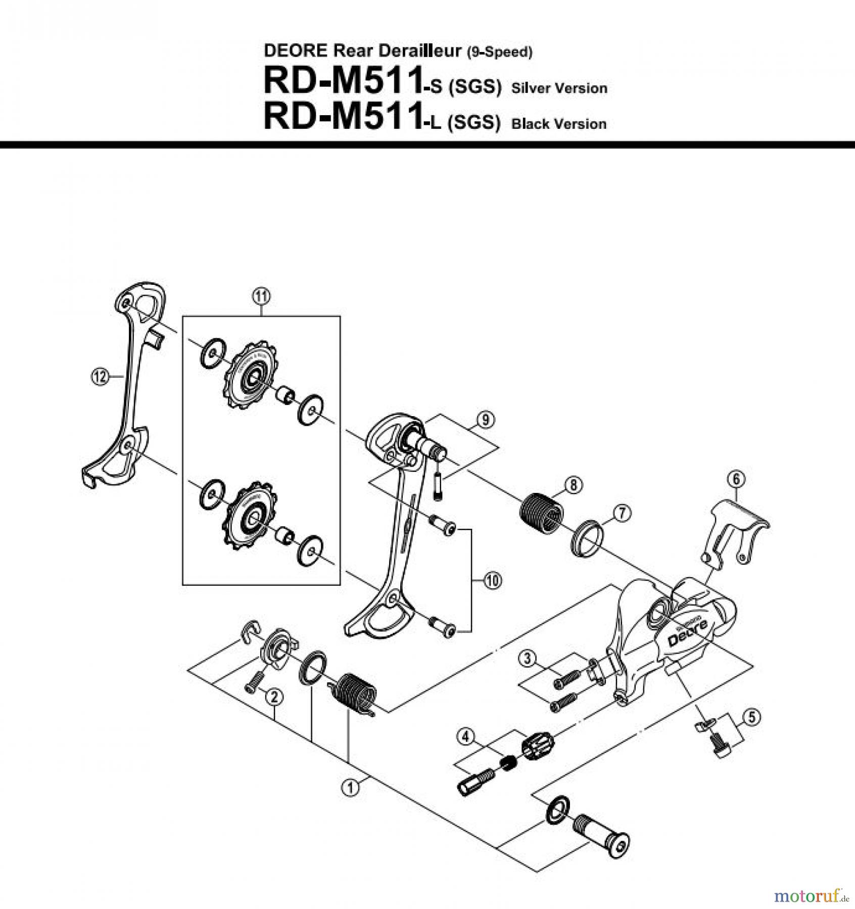  Shimano RD Rear Derailleur - Schaltwerk RD-M511-2500