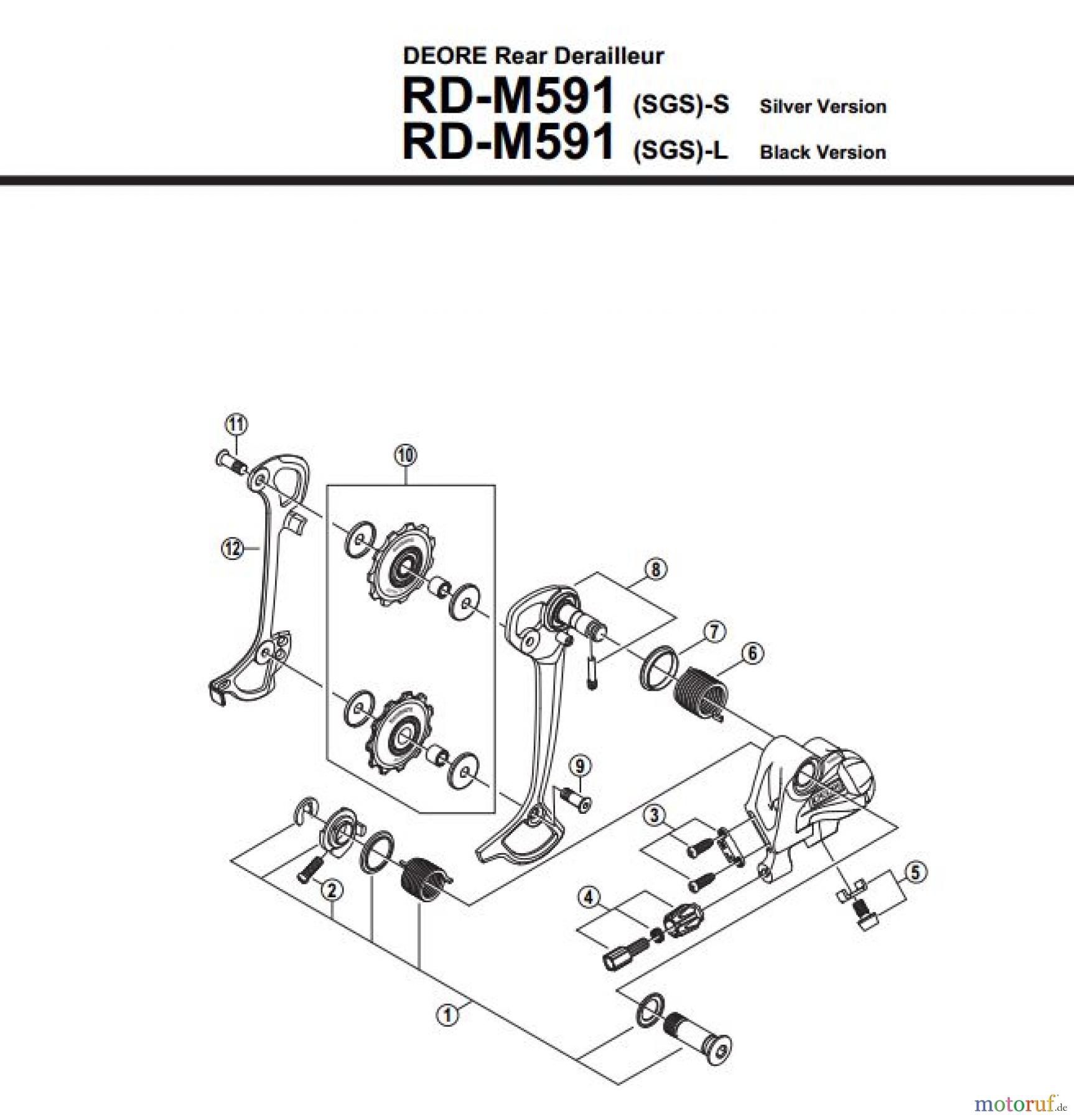  Shimano RD Rear Derailleur - Schaltwerk RD-M591-2910