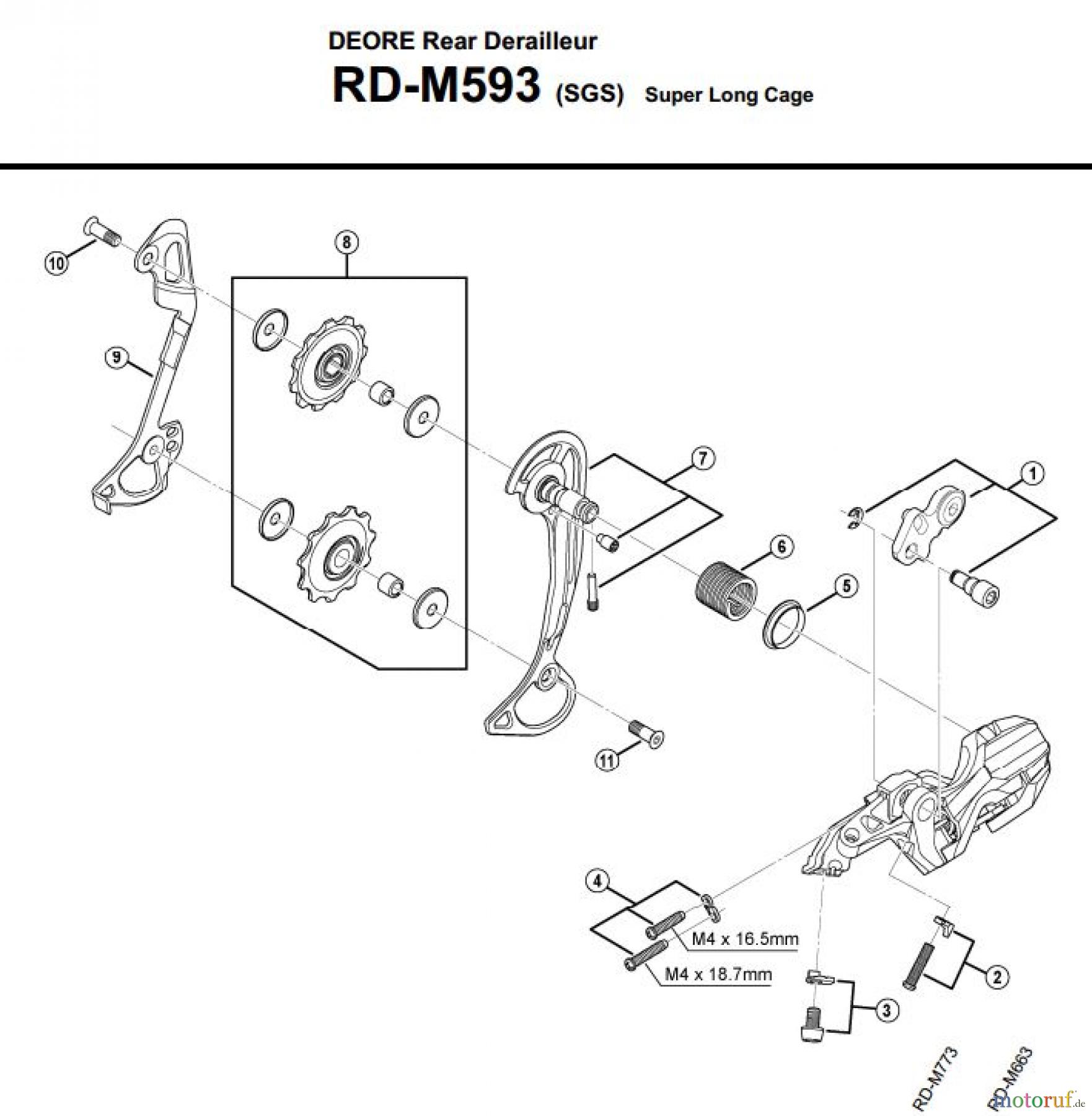  Shimano RD Rear Derailleur - Schaltwerk RD-M593-3211A