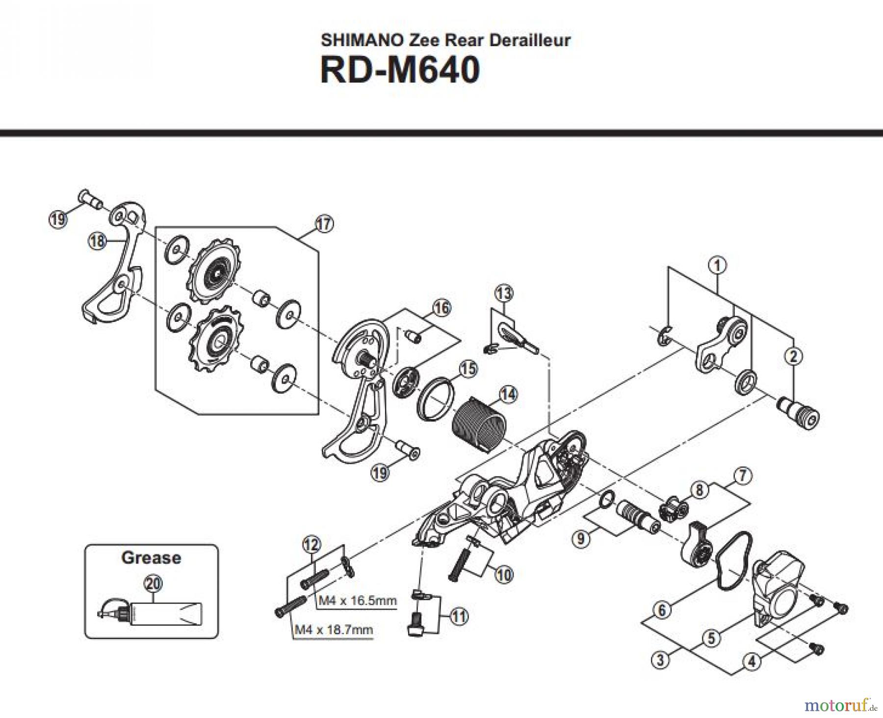  Shimano RD Rear Derailleur - Schaltwerk RD-M640-3438