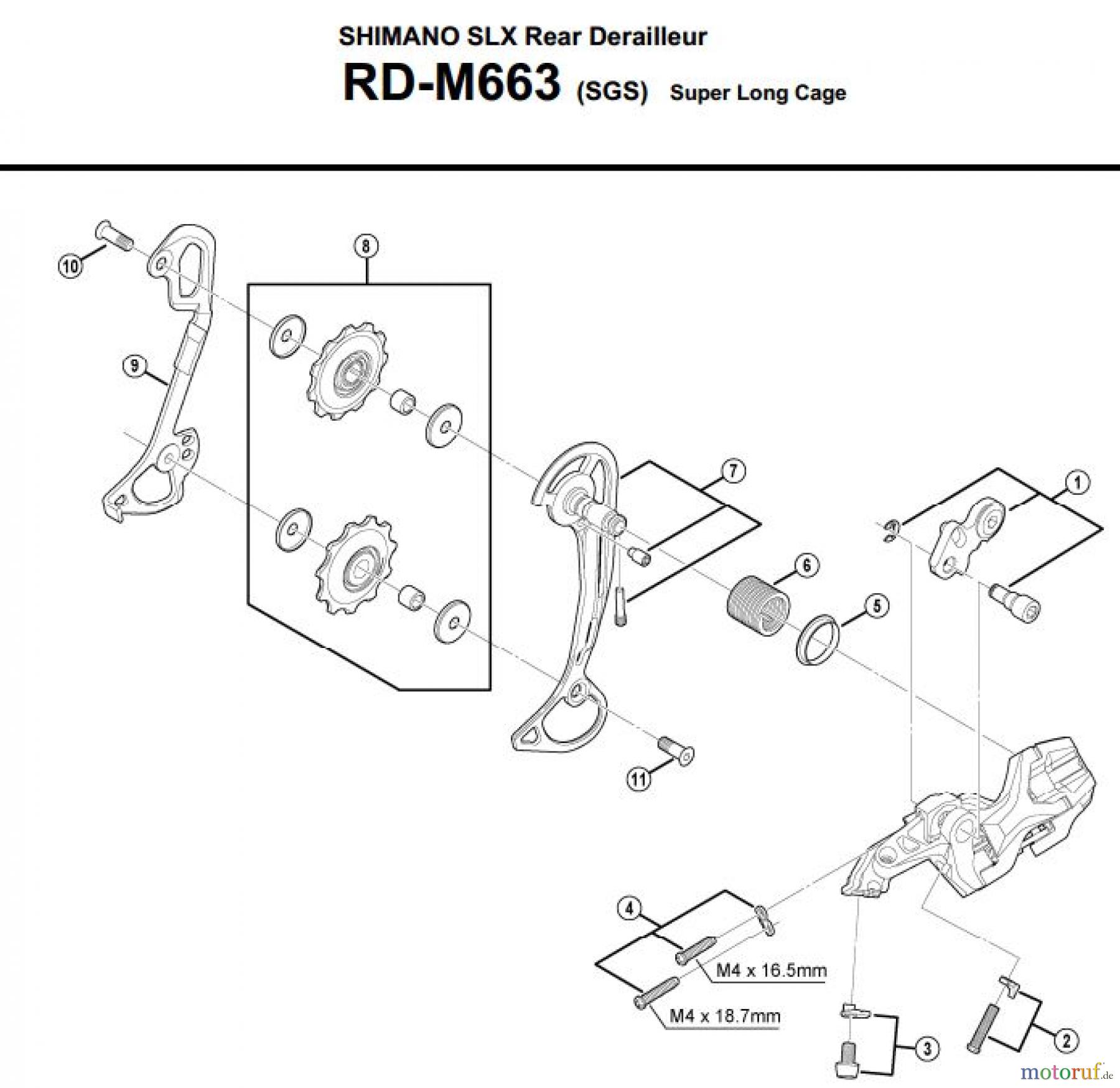  Shimano RD Rear Derailleur - Schaltwerk RD-M663-3043A