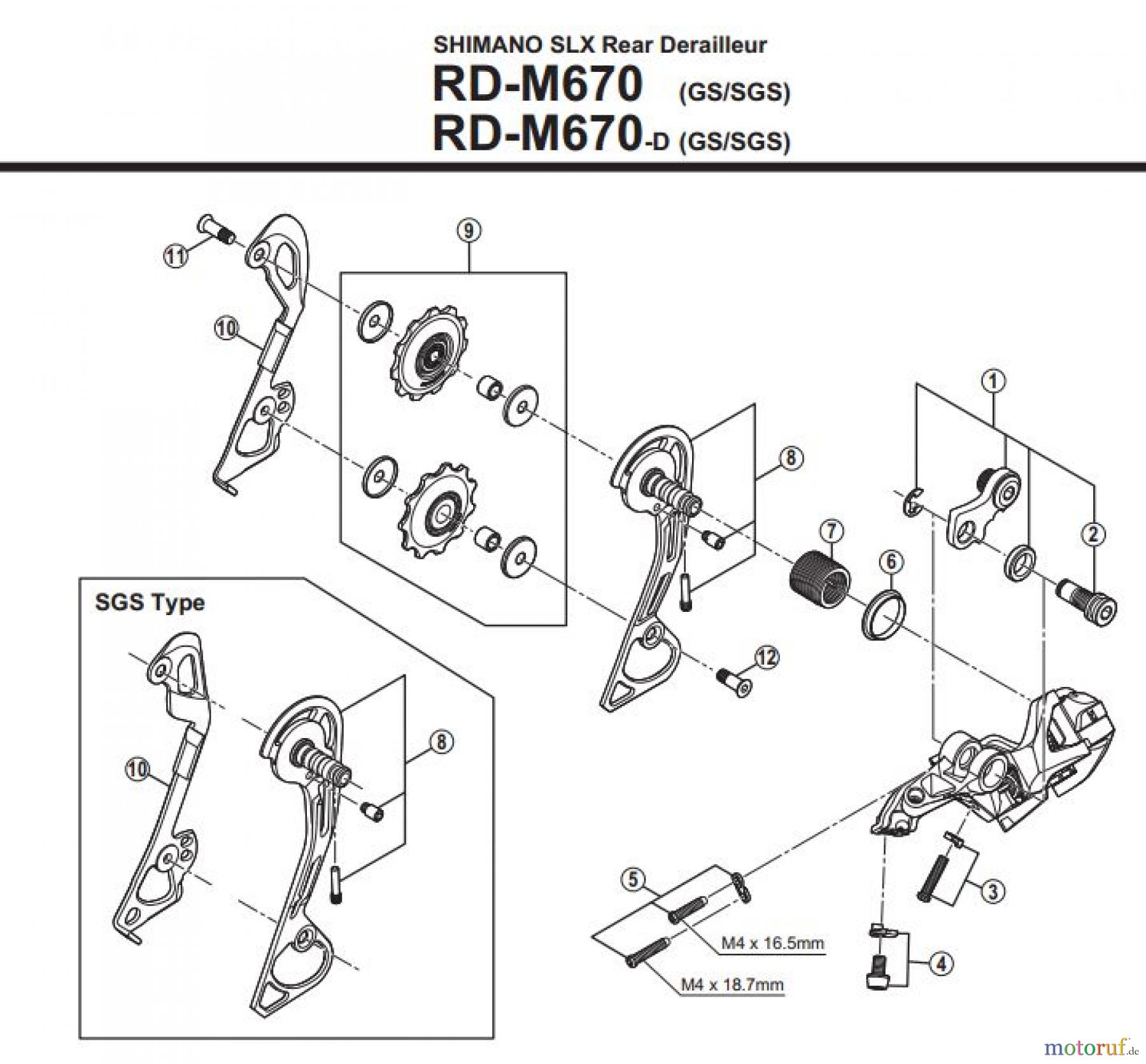  Shimano RD Rear Derailleur - Schaltwerk RD-M670-3406