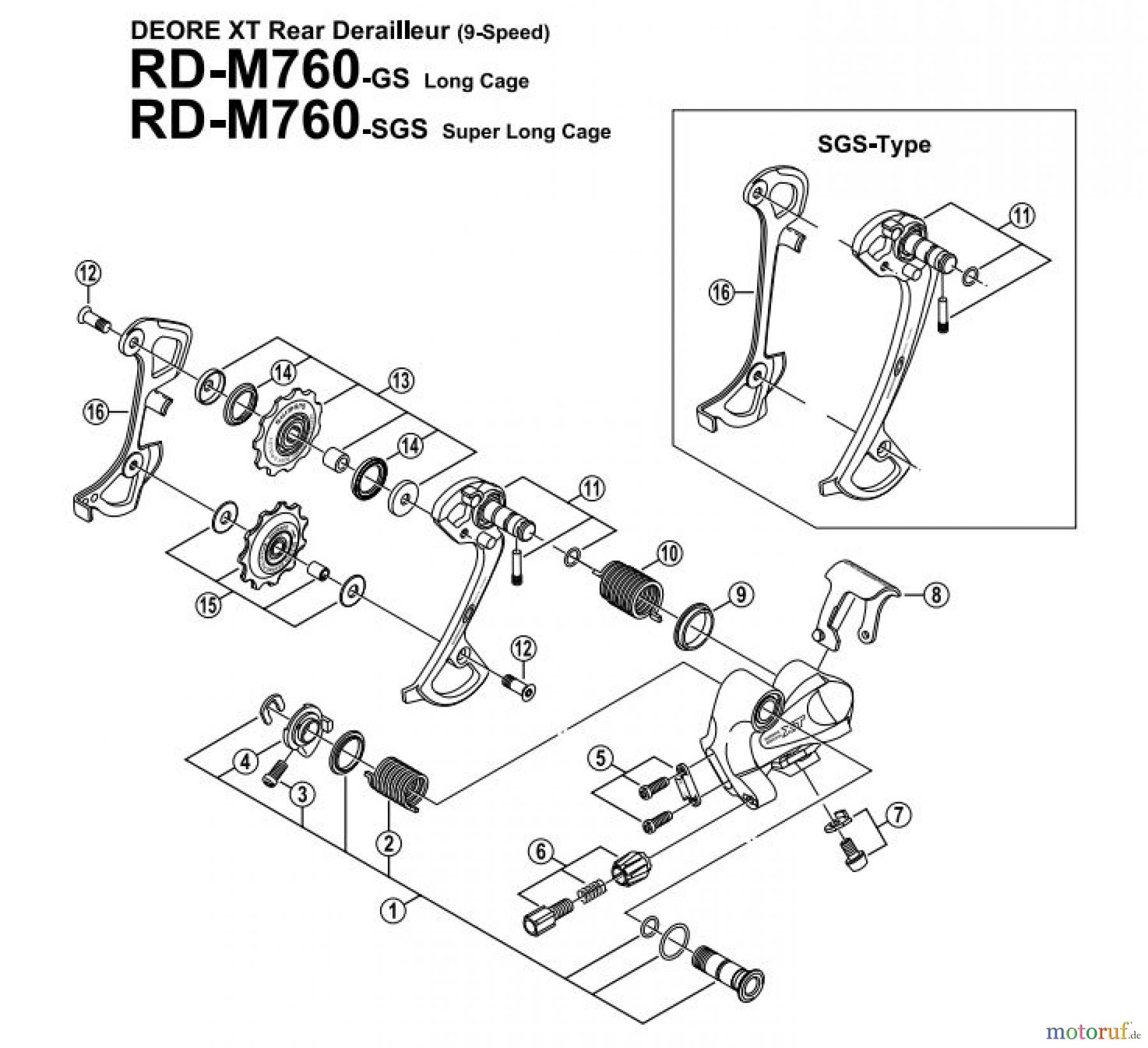  Shimano RD Rear Derailleur - Schaltwerk RD-M760