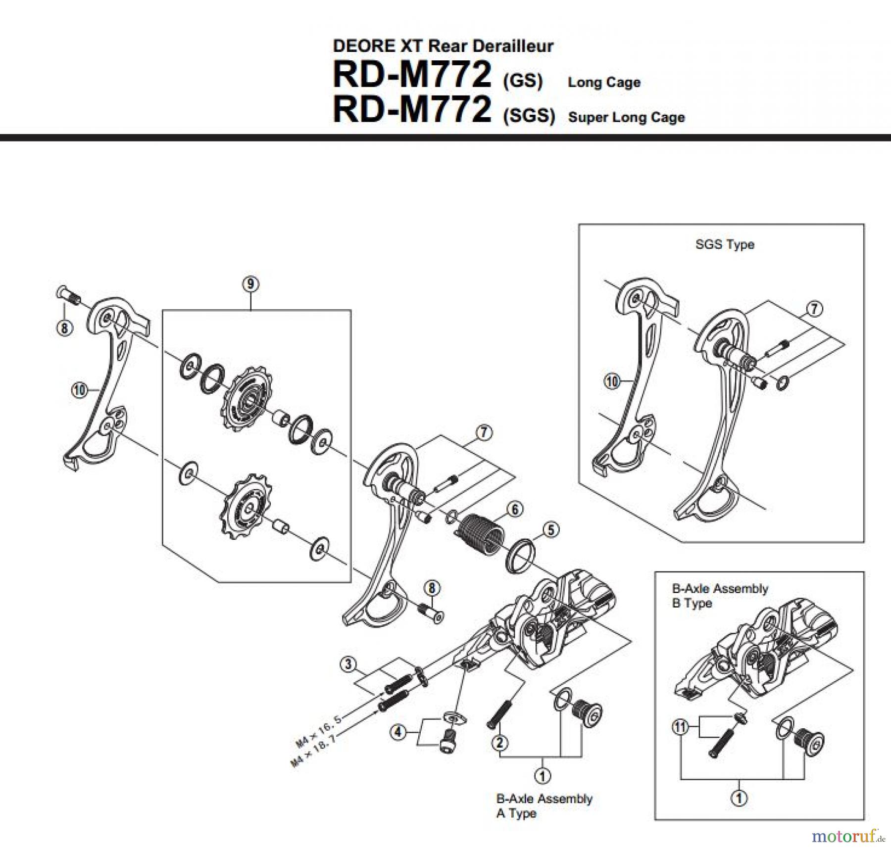  Shimano RD Rear Derailleur - Schaltwerk RD-M772