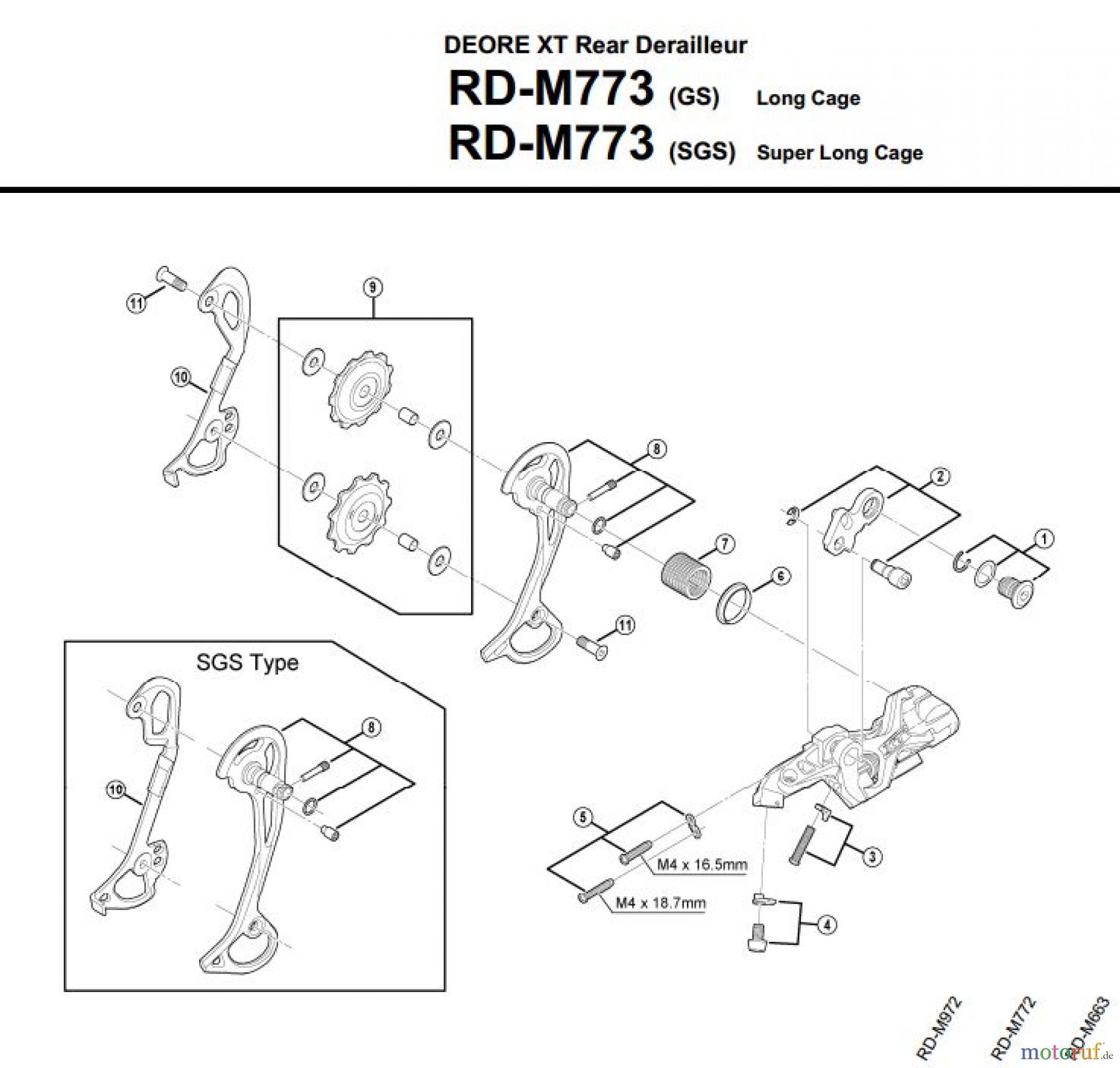  Shimano RD Rear Derailleur - Schaltwerk RD-M773-3038