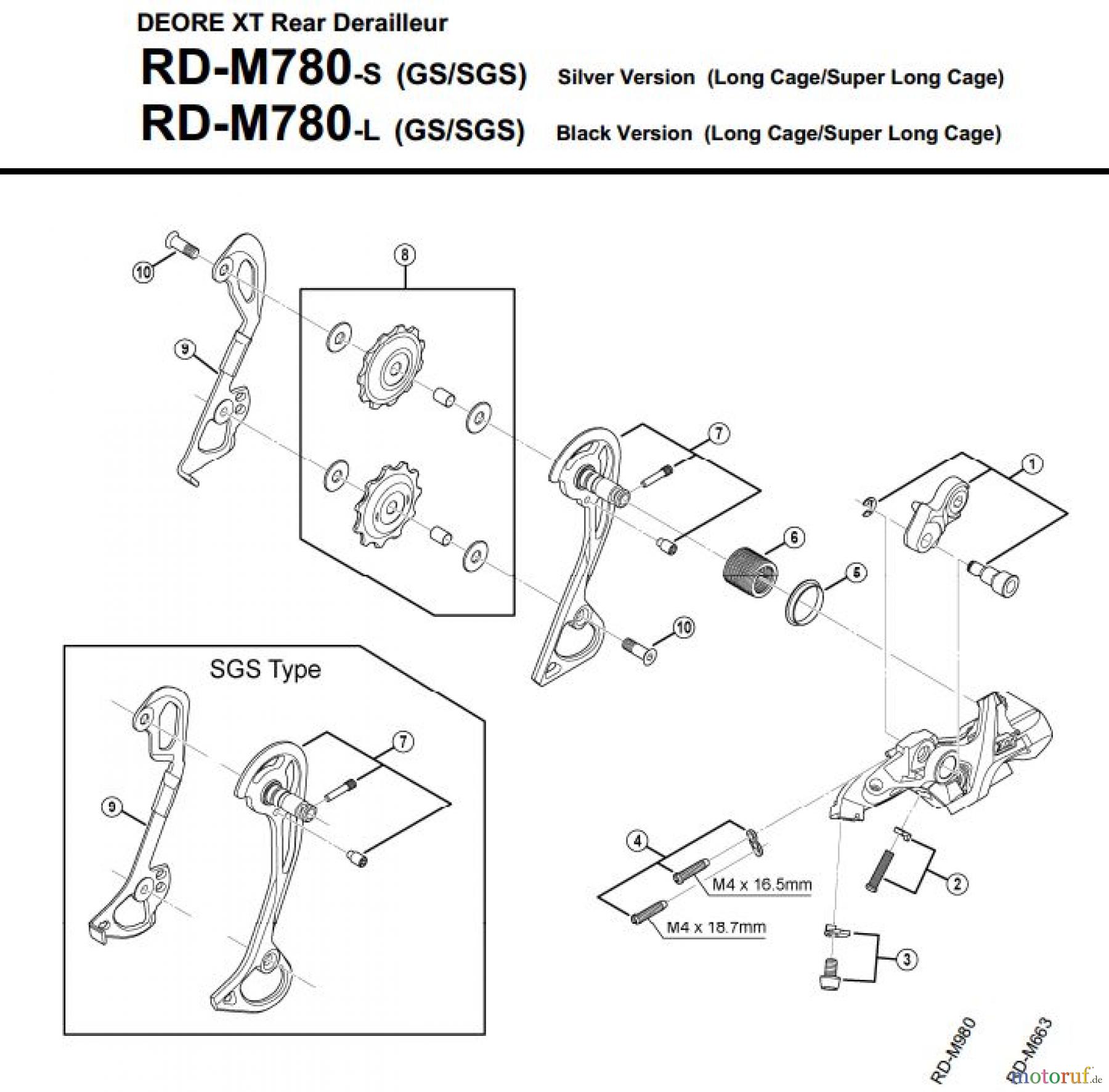  Shimano RD Rear Derailleur - Schaltwerk RD-M780-3180A