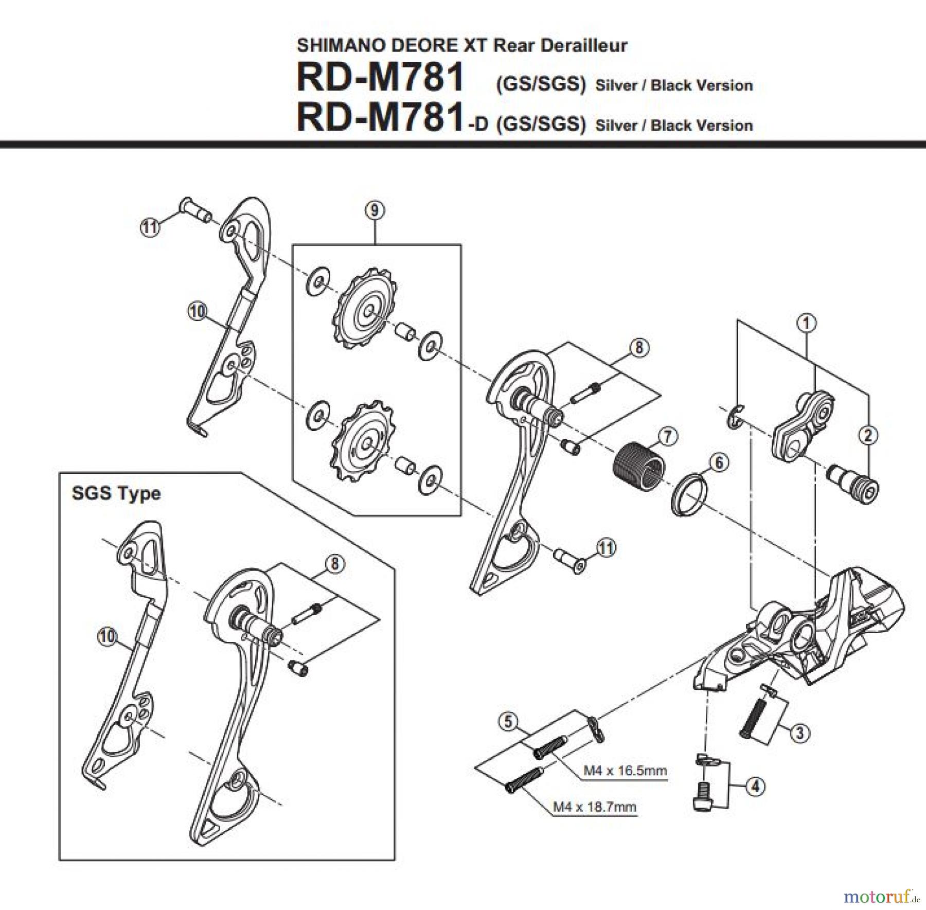  Shimano RD Rear Derailleur - Schaltwerk RD-M781-3320