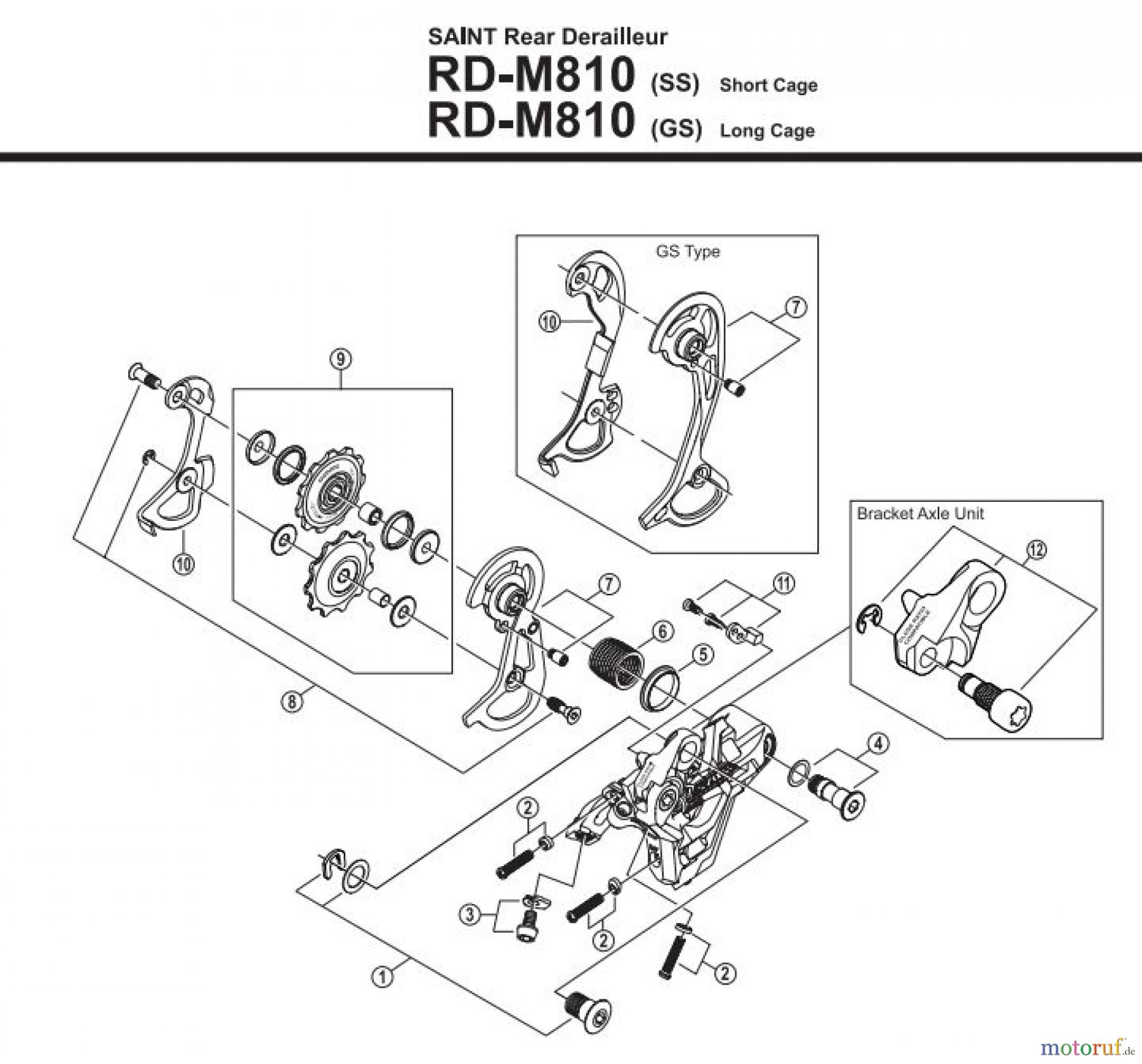  Shimano RD Rear Derailleur - Schaltwerk RD-M810-2830D