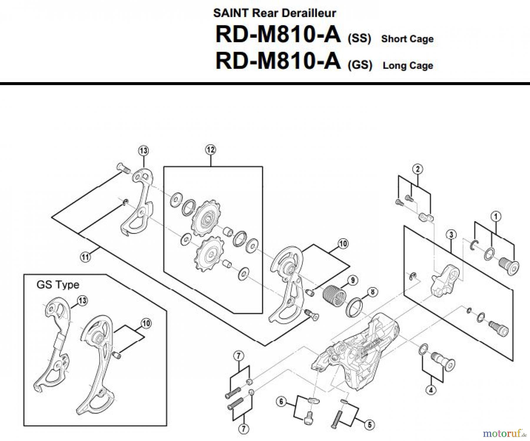  Shimano RD Rear Derailleur - Schaltwerk RD-M810-A-3027