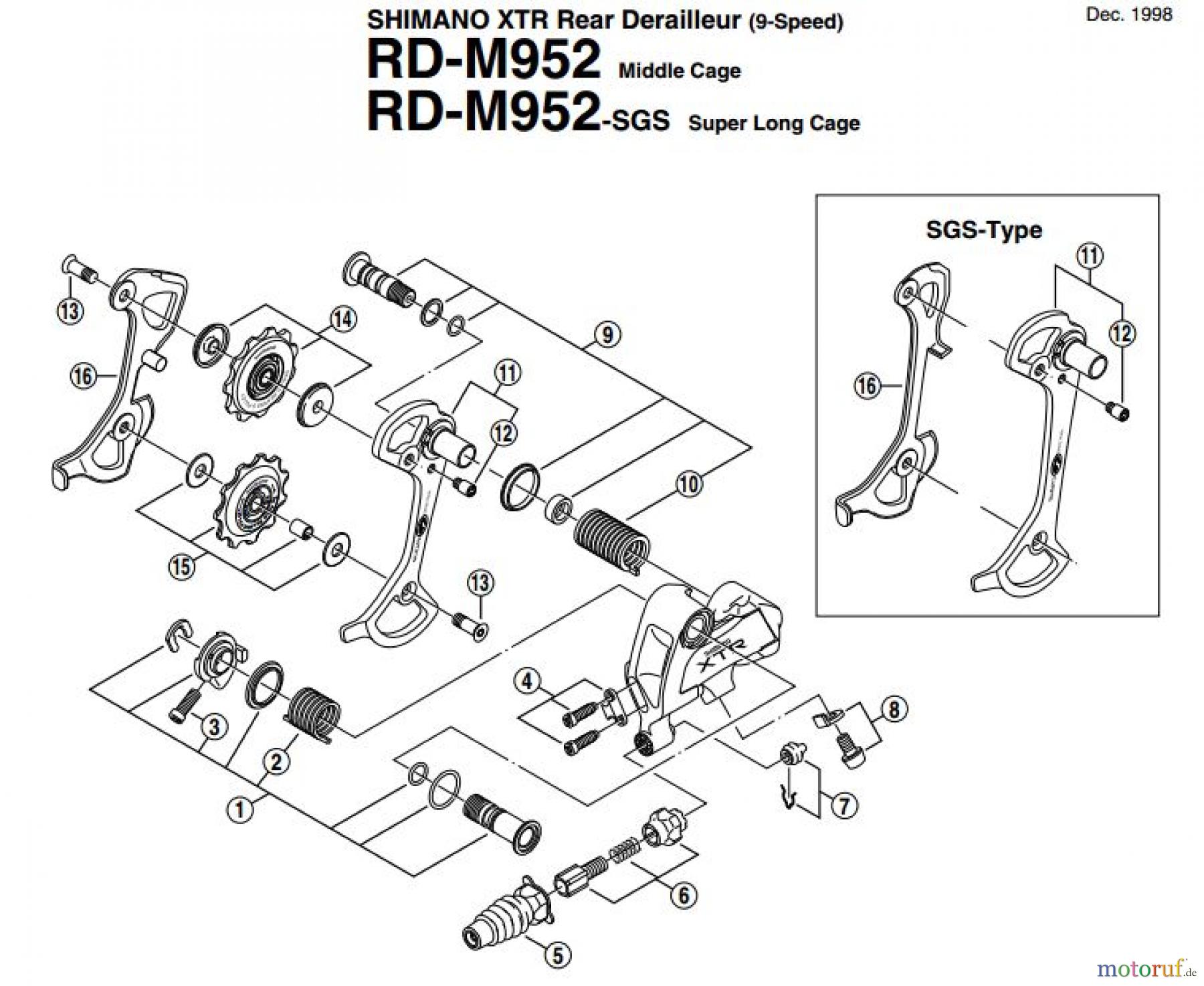  Shimano RD Rear Derailleur - Schaltwerk RD-M952