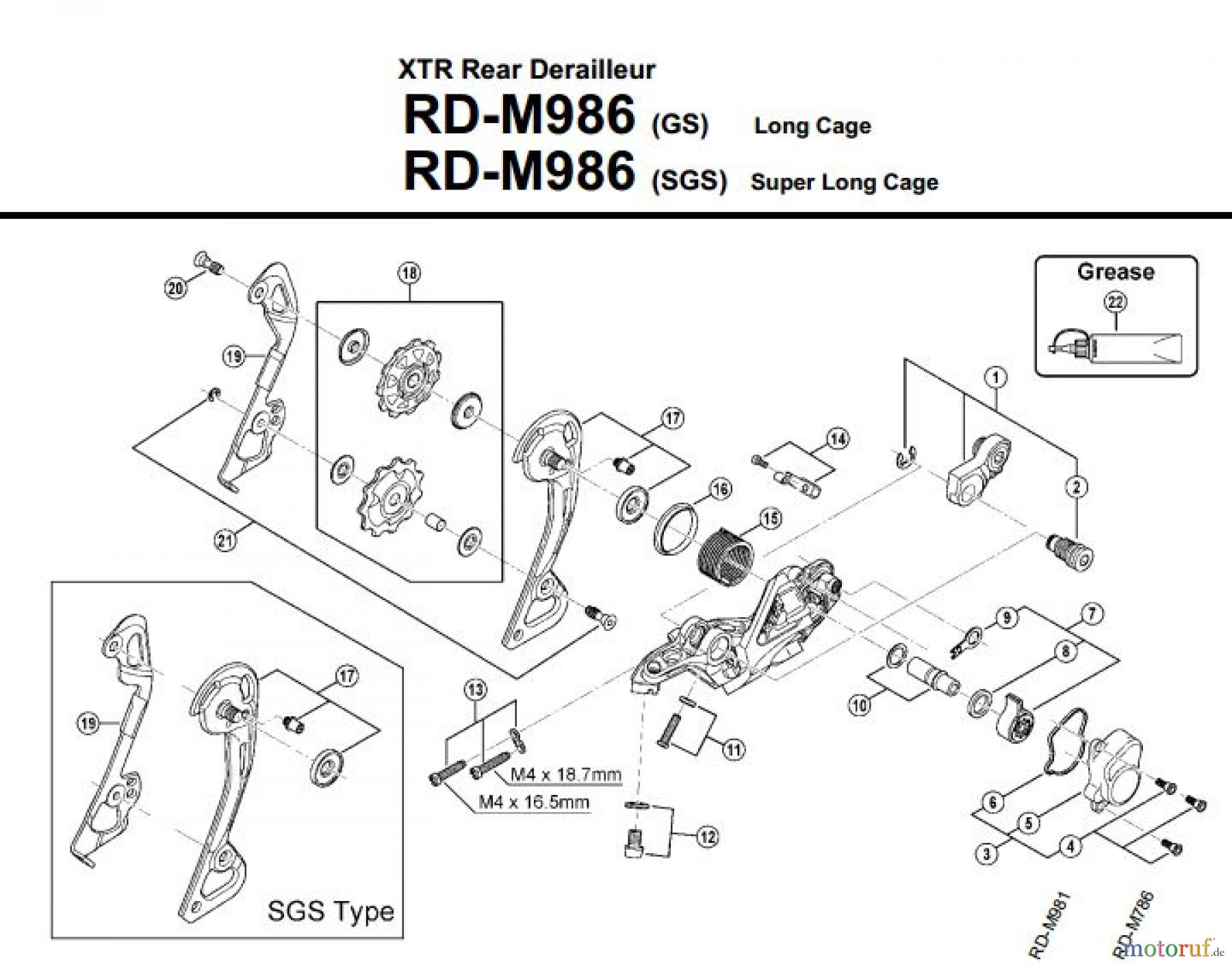  Shimano RD Rear Derailleur - Schaltwerk RD-M986-3430A