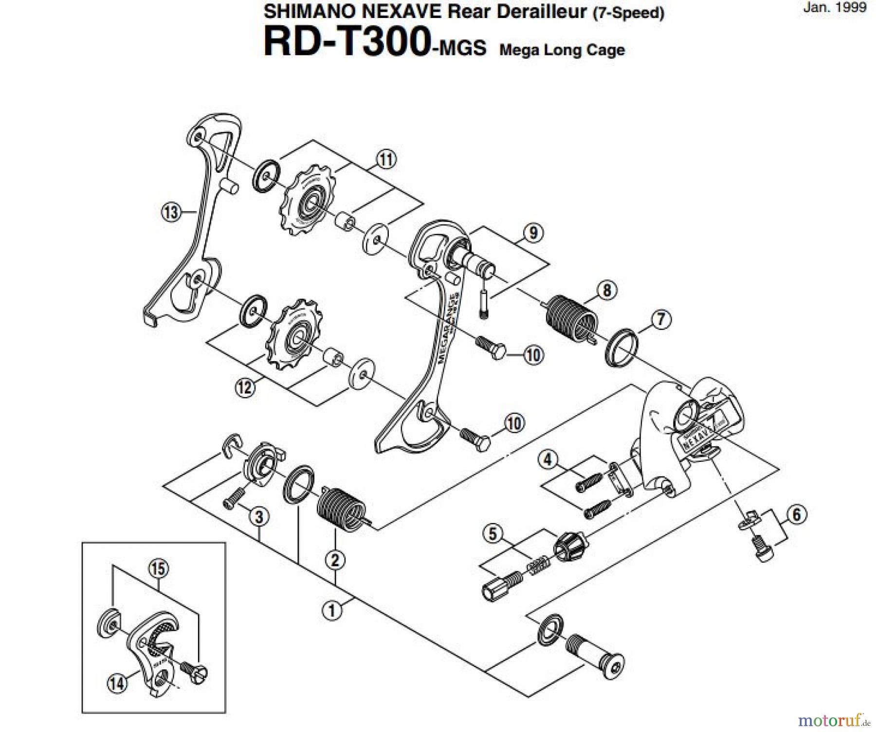  Shimano RD Rear Derailleur - Schaltwerk RD-T300-EV