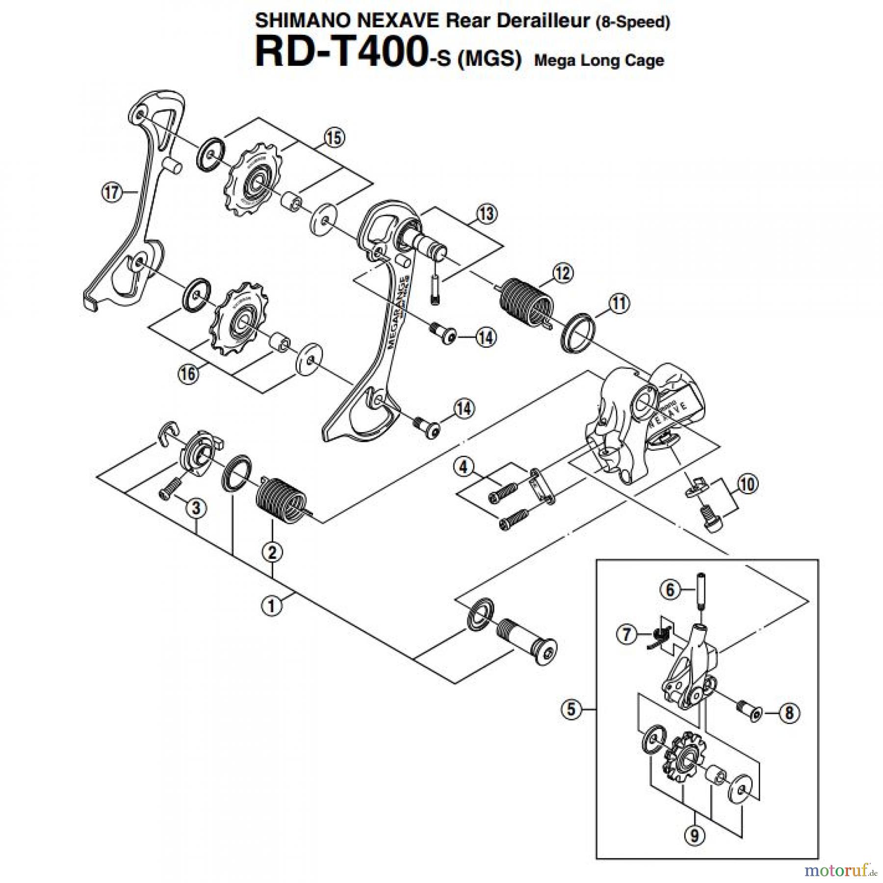  Shimano RD Rear Derailleur - Schaltwerk RD-T400-S-EV