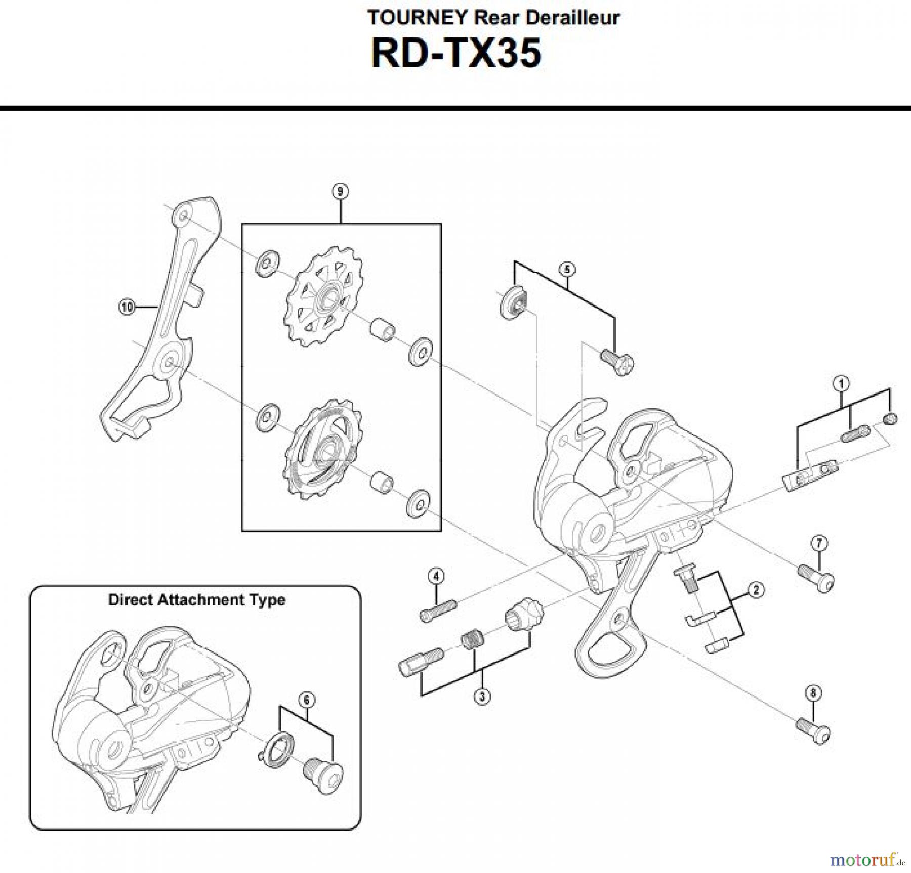  Shimano RD Rear Derailleur - Schaltwerk RD-TX35-3100