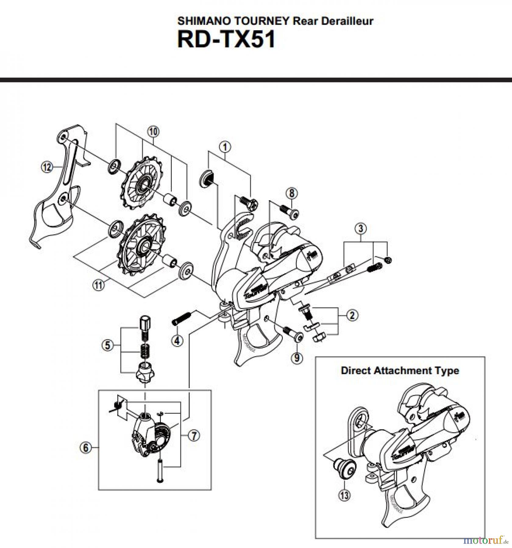  Shimano RD Rear Derailleur - Schaltwerk RD-TX51-2757A