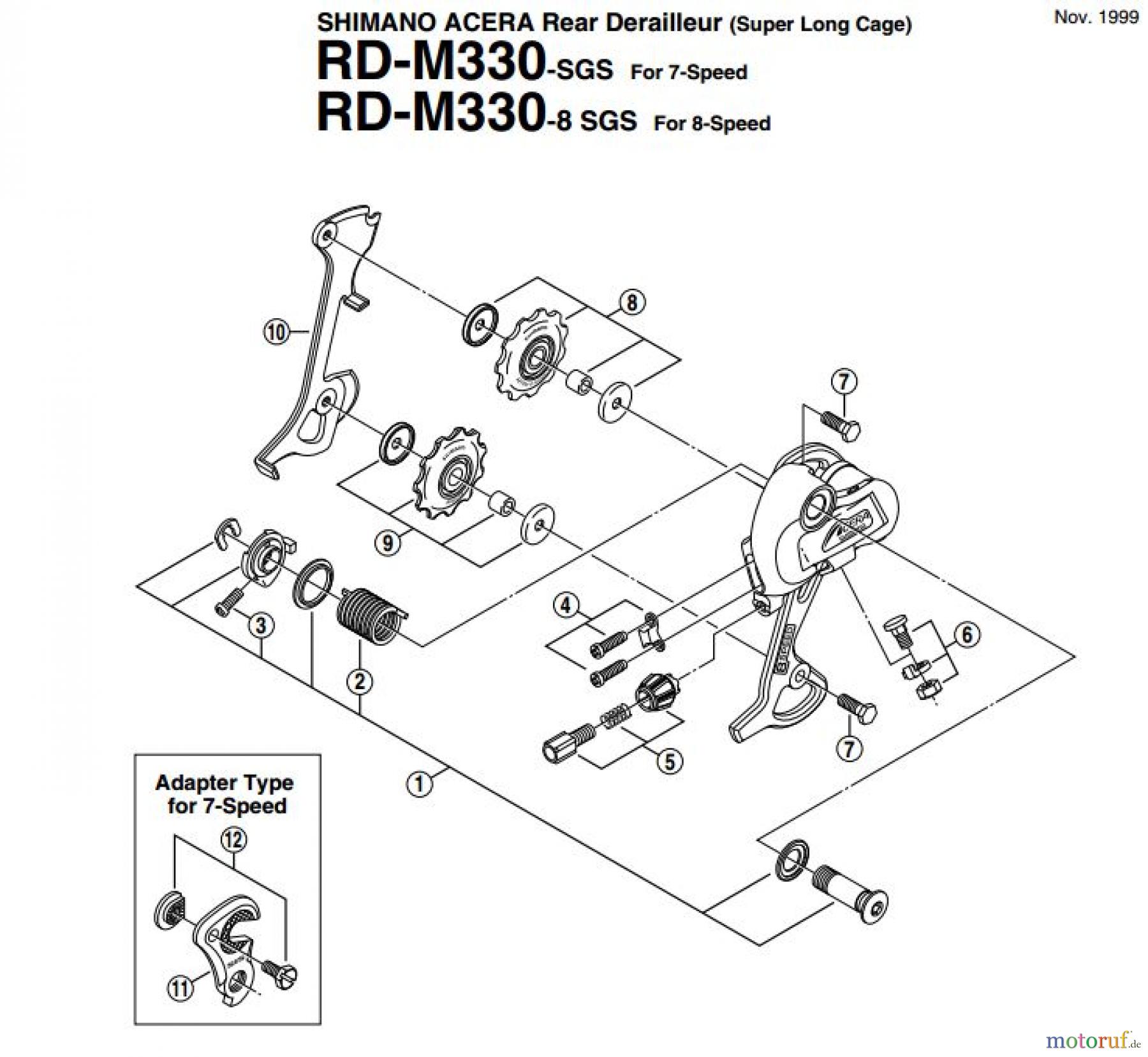  Shimano RD Rear Derailleur - Schaltwerk RD-M330