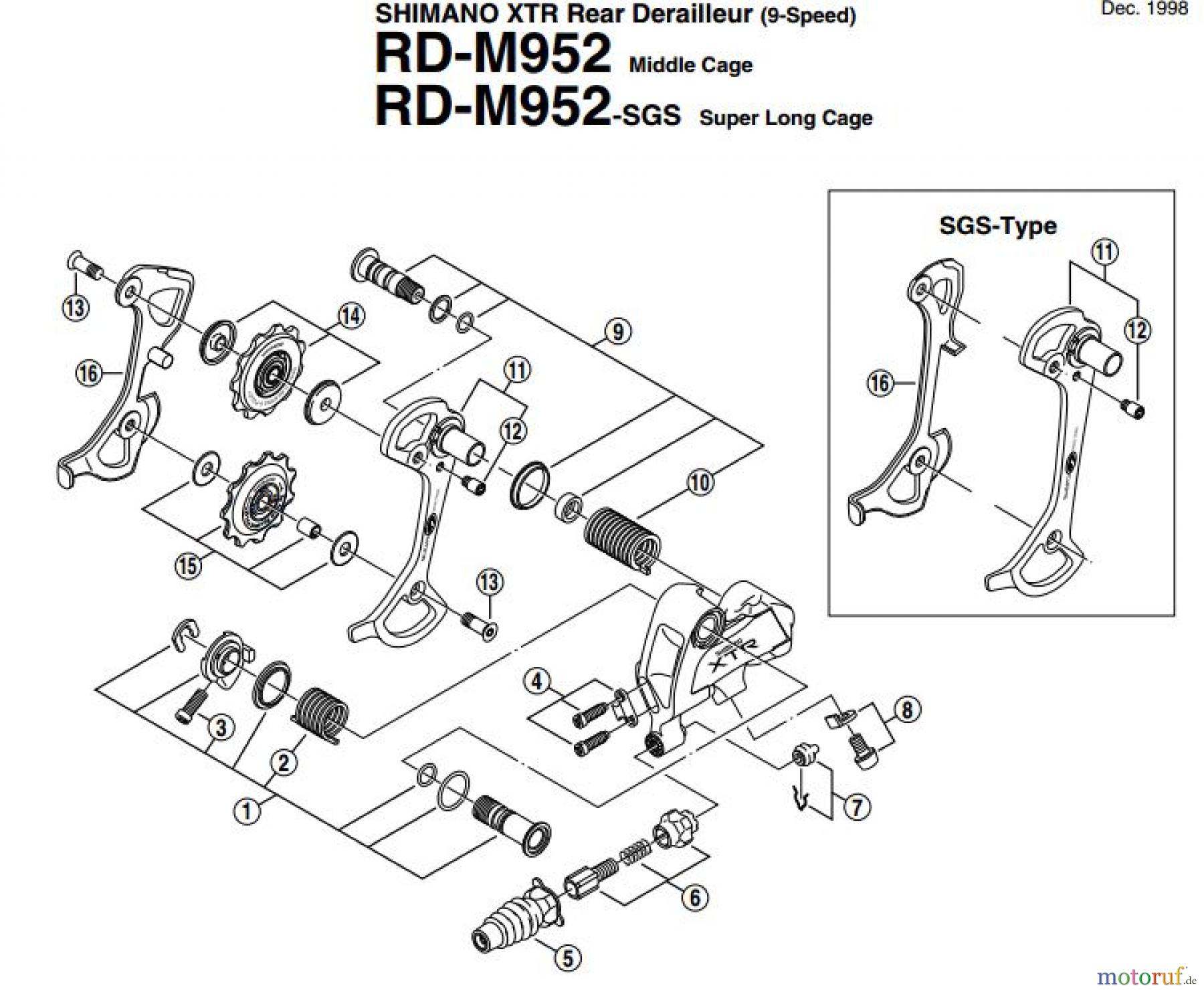  Shimano RD Rear Derailleur - Schaltwerk RD-M952