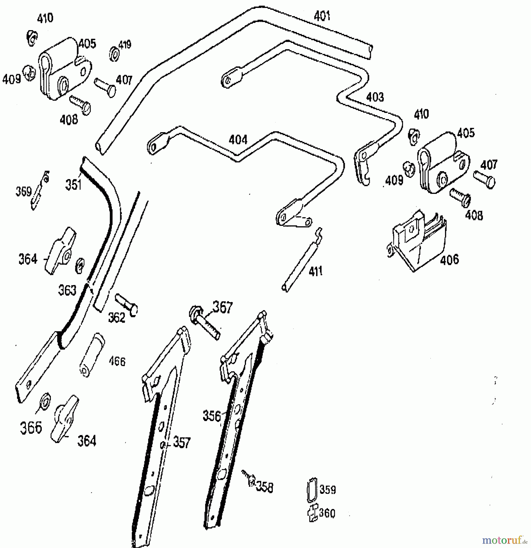  Wolf-Garten Petrol mower self propelled 2.42 TA 4765880 Series C  (1996) Handle