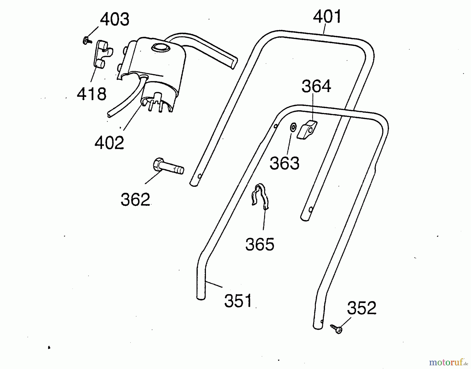  Wolf-Garten Electric mower Picco 32 E 4901003 Series A  (1998) Handle