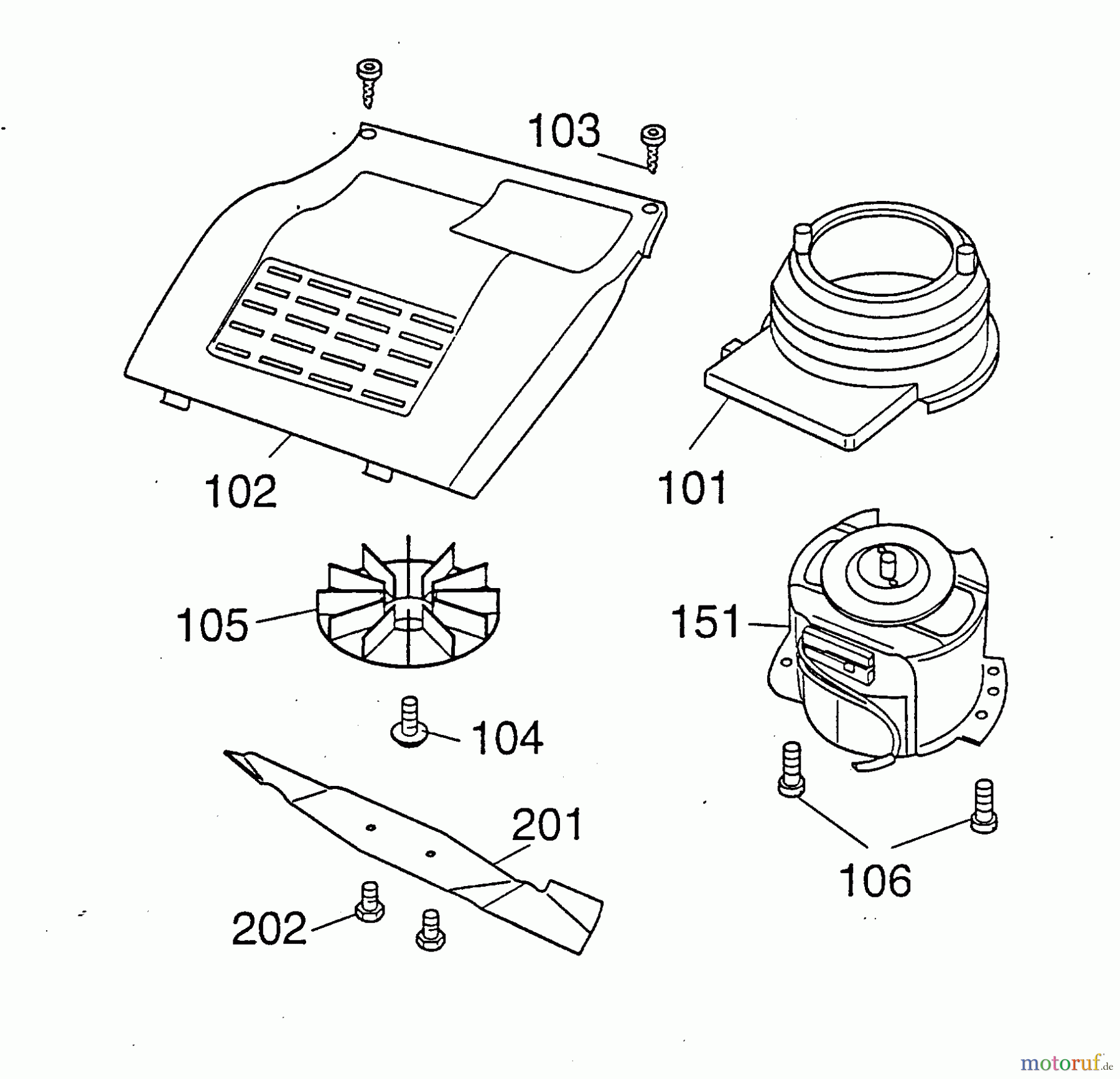  Wolf-Garten Electric mower P 32 E 9 4901001 Series A  (1997) Electric motor, Blade