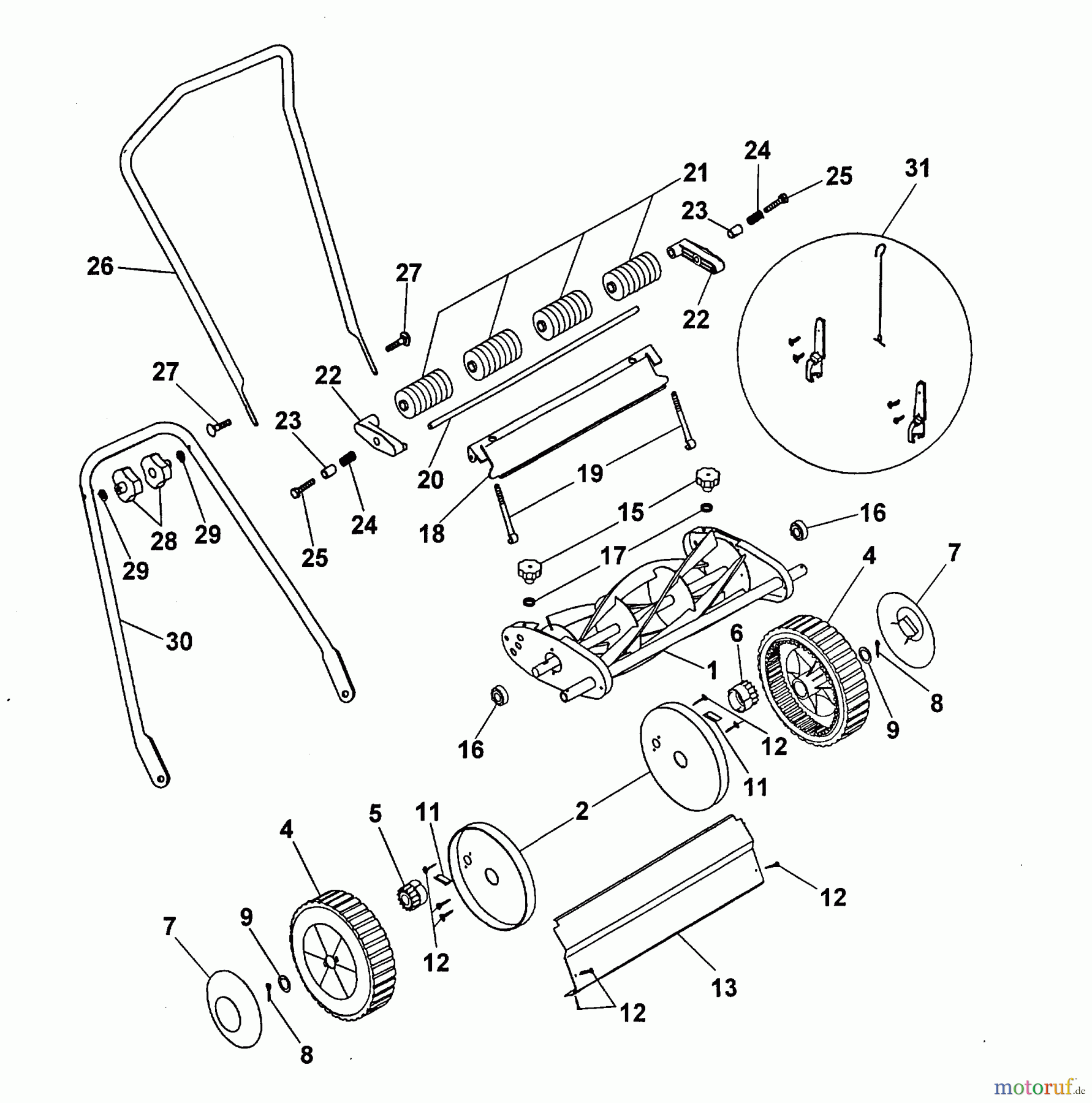  Wolf-Garten Spindle mower VD 38 S 4038000  (1999) Basic machine