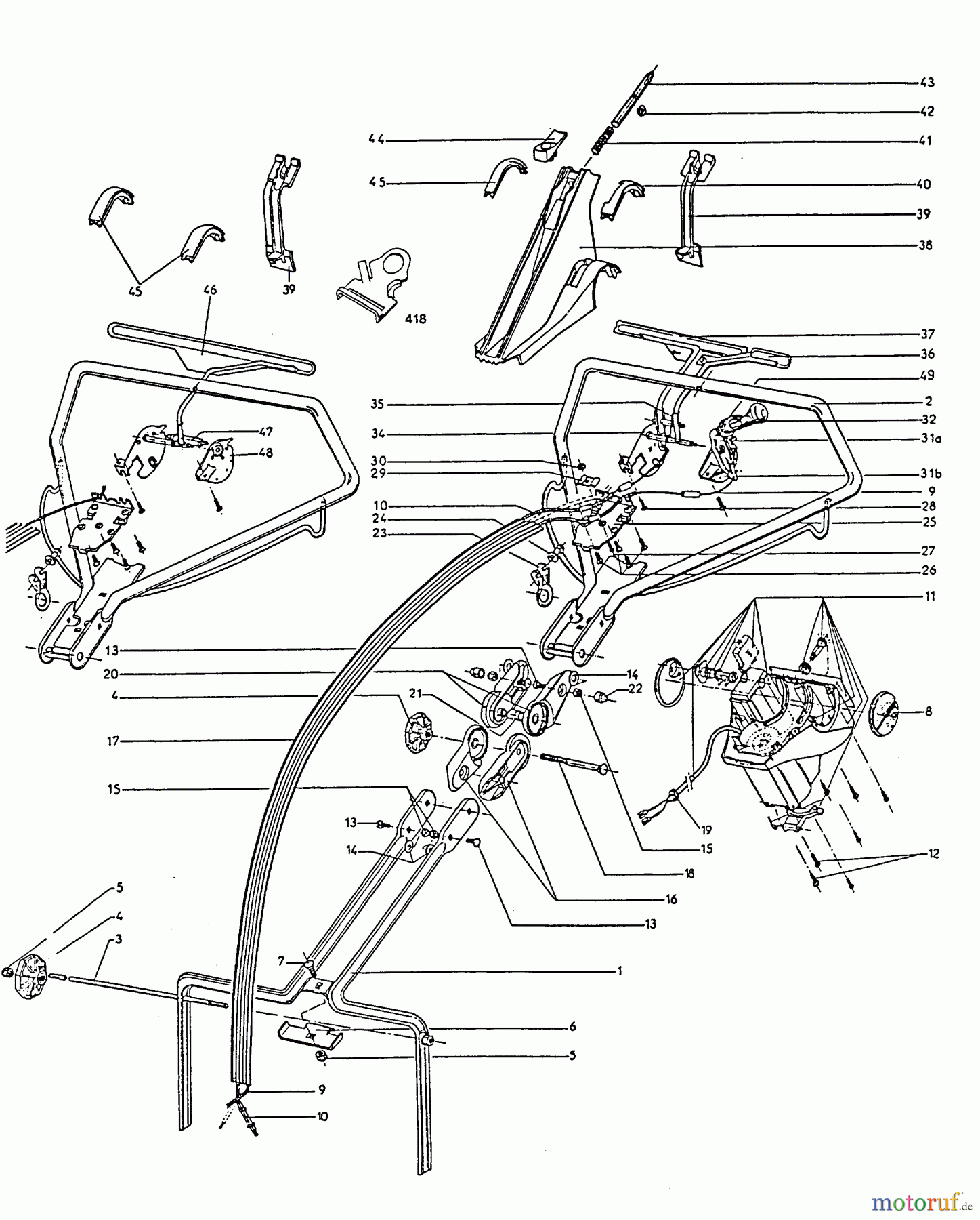  Wolf-Garten Electric mower 4.46 E 6901000 Series A  (1996) Handle