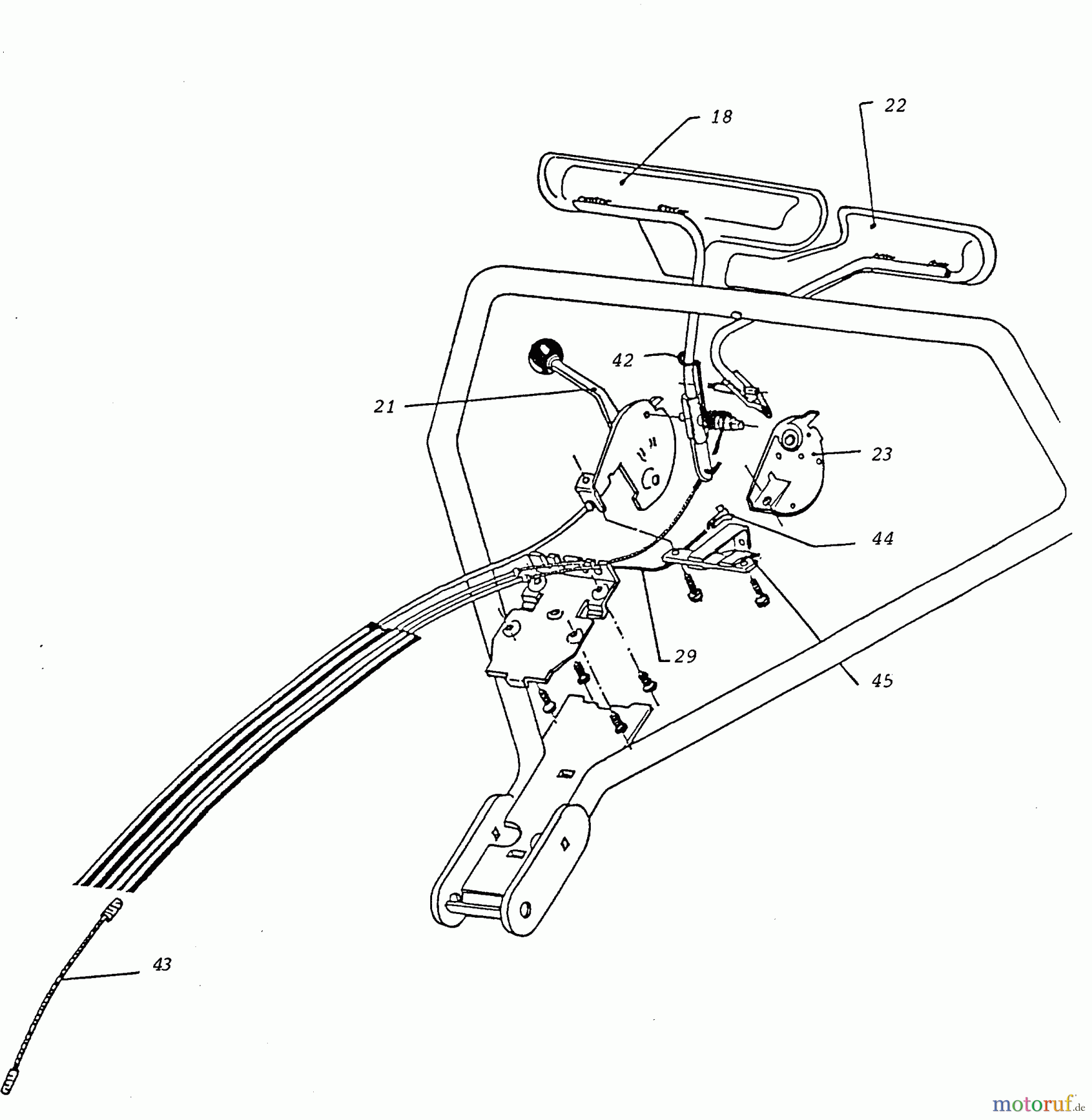  Wolf-Garten Petrol mower self propelled 6.51 BA 6950580 Series A  (1996) Control cable, Electric parts