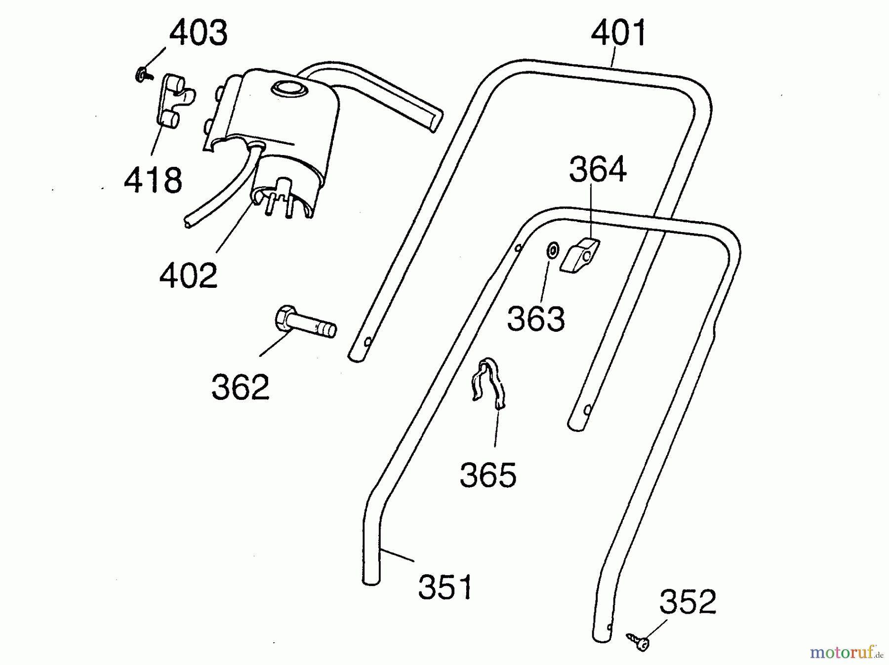  Wolf-Garten Electric mower Picco 32 E 4901003 Series B  (1999) Handle