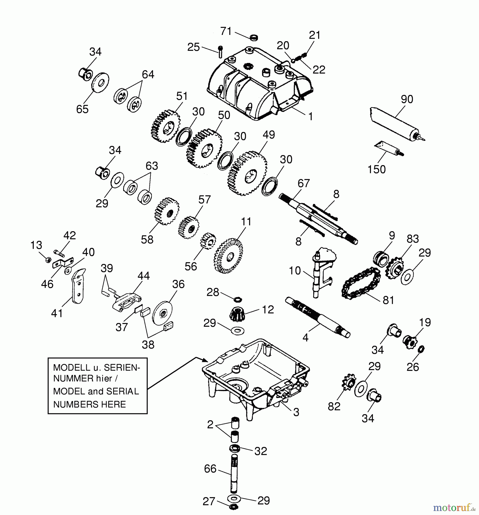  Wolf-Garten Scooter OHV 3 M 6960000 Series A-C  (1999) Gearbox
