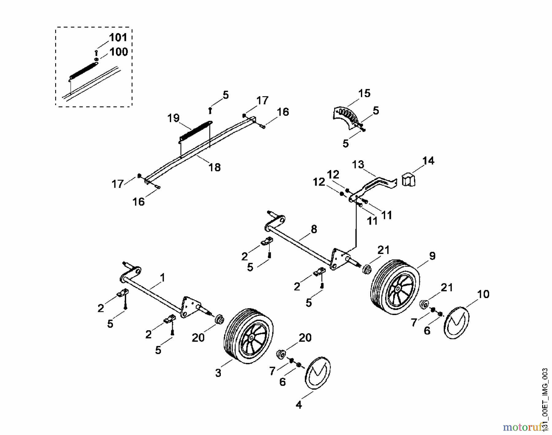  Viking Rasenmäher Akkurasenmäher MA 400 C - Fahrwerk