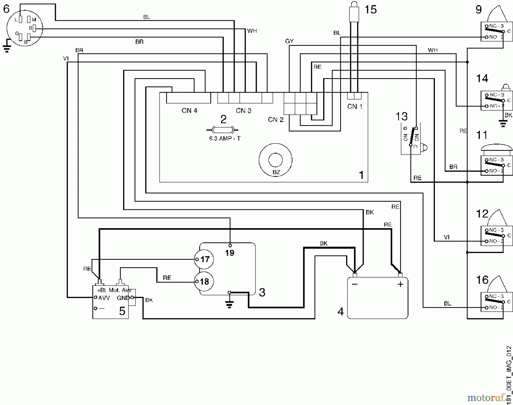  Viking Aufsitzmäher Aufsitzmäher MR 380 L1 - Schaltplan