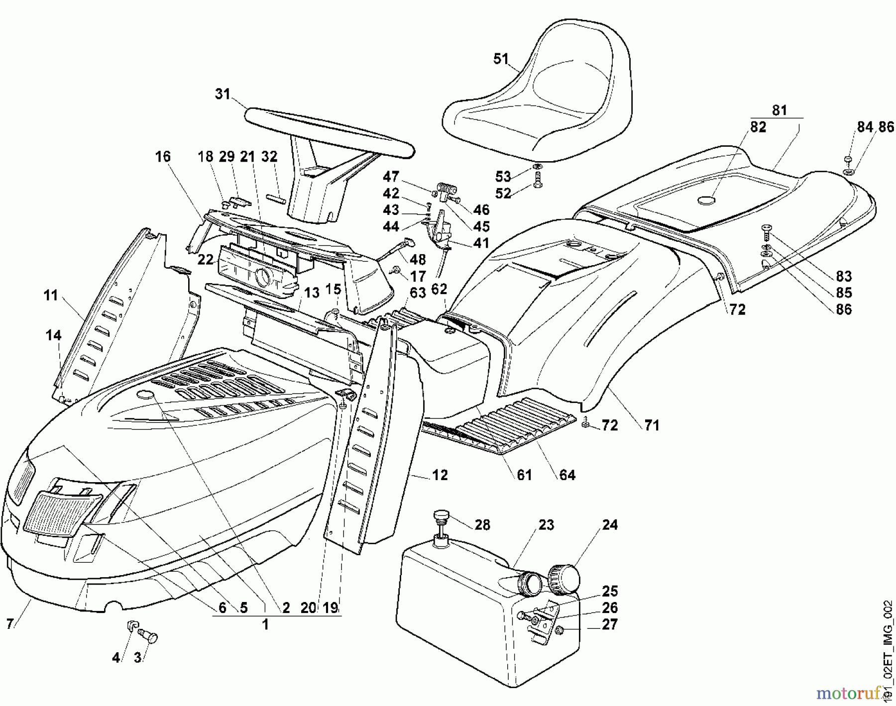  Viking Aufsitzmäher Aufsitzmäher MT 790 B - Karosserie, Sitz