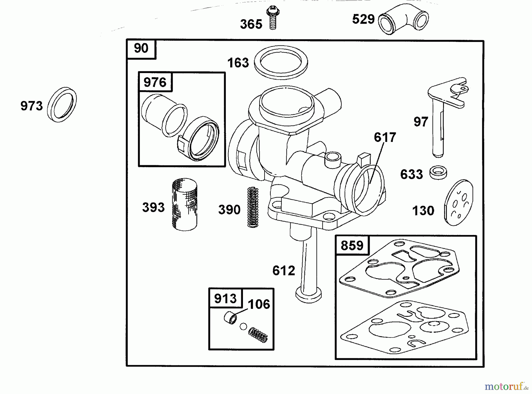  Wolf-Garten Petrol engines Briggs&Stratton Quattro 40 KAT 2056050  (2001) Carburetor