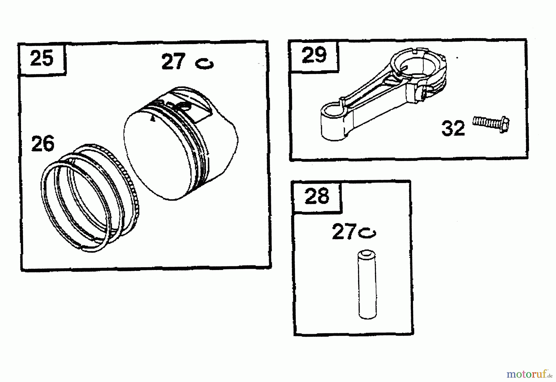  Wolf-Garten Petrol engines Briggs&Stratton Quantum XM 45 2066075  (2002) Piston, Connecting rod