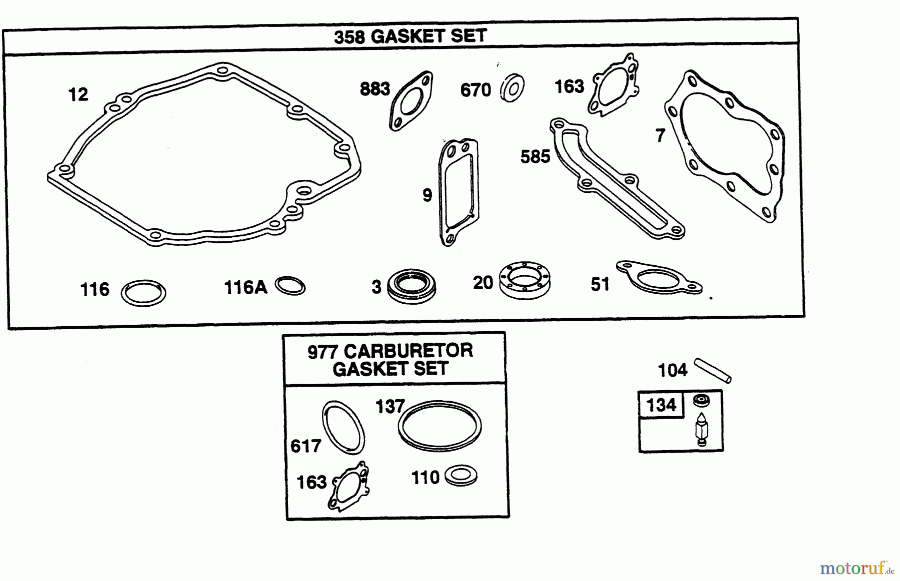  Wolf-Garten Petrol engines Briggs&Stratton Quantum XTE 50 ES 2069080  (1999) Seal Set