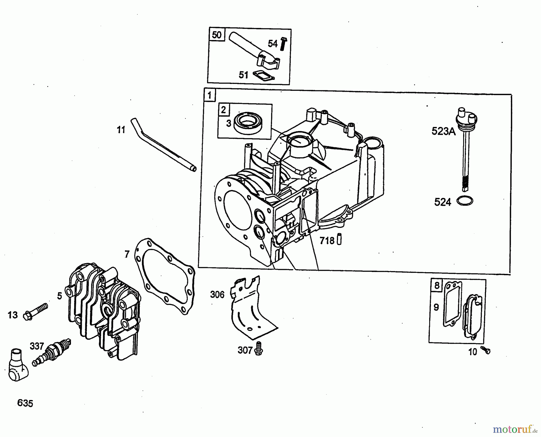  Wolf-Garten Petrol engines Briggs&Stratton Sprint 40 Fixspeed 2079070  (2004) Crankcase, Cylinder head