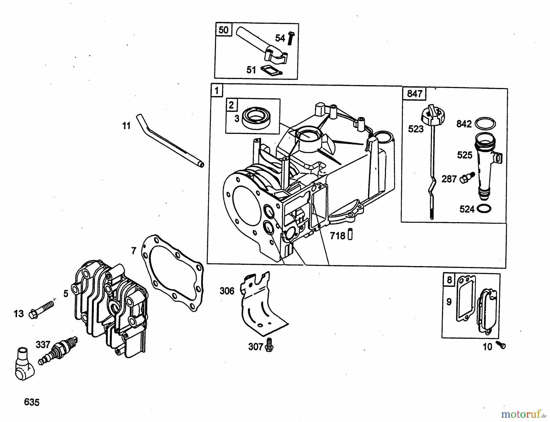  Wolf-Garten Petrol engines Briggs&Stratton Sprint 40 2079000  (2004) Crankcase, Cylinder head