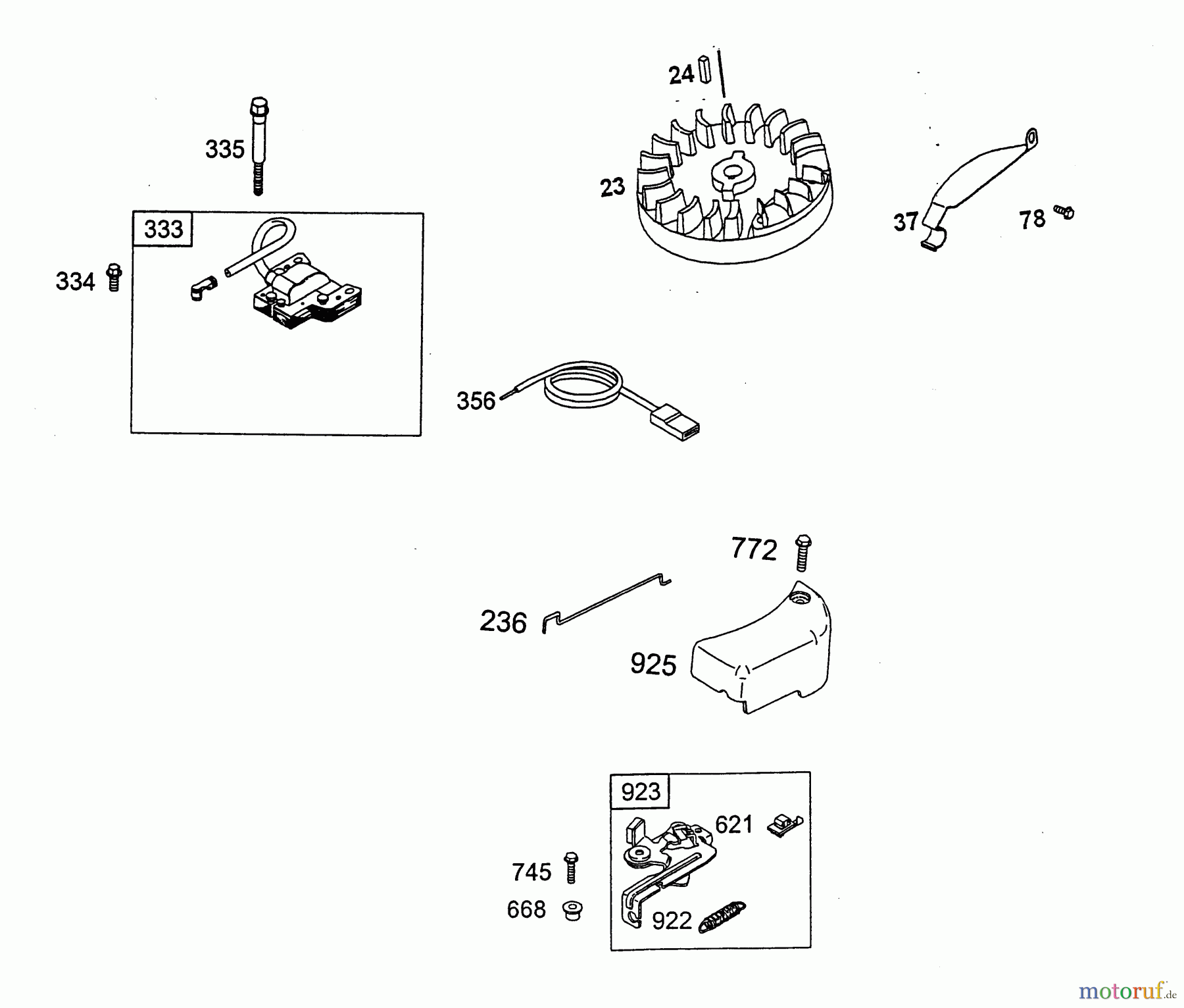  Wolf-Garten Petrol engines Briggs&Stratton Sprint 40 2079000  (2004) Brake, Flywheel,  Ignition coil