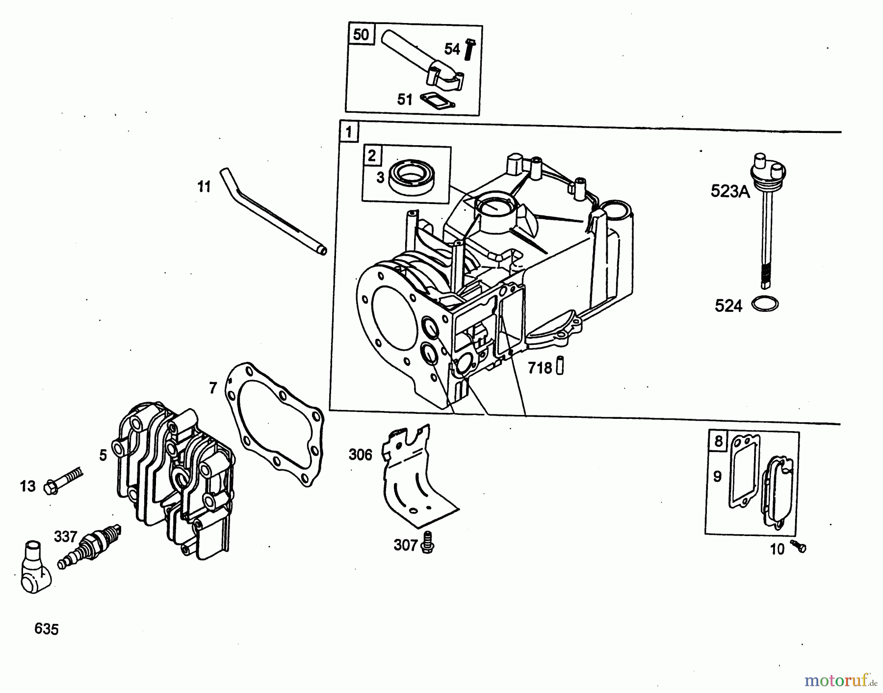  Wolf-Garten Petrol engines Briggs&Stratton Classic 35 2077000  (2004) Crankcase, Cylinder head