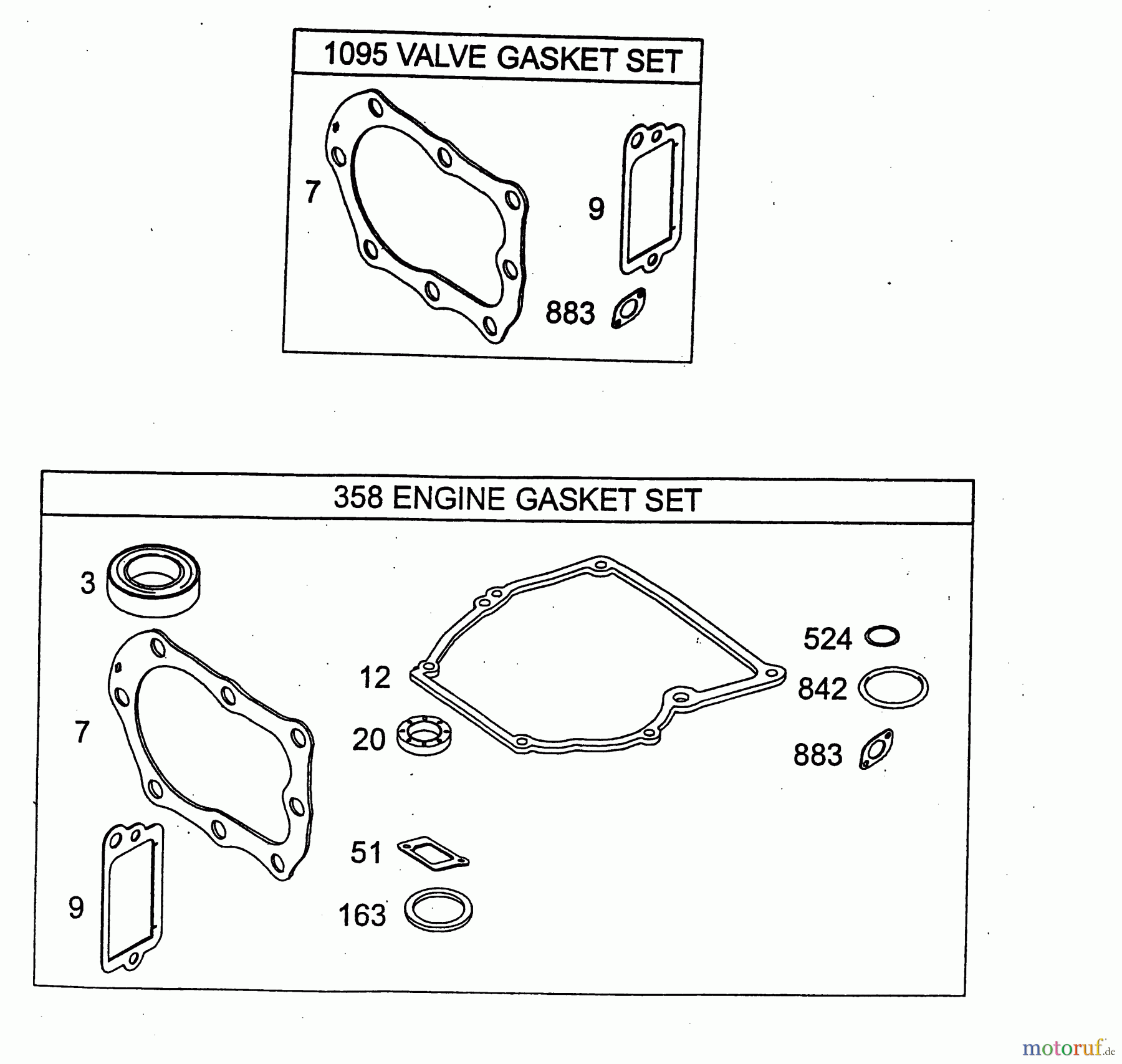  Wolf-Garten Petrol engines Briggs&Stratton Classic 35 2077000  (2003) Seal Set