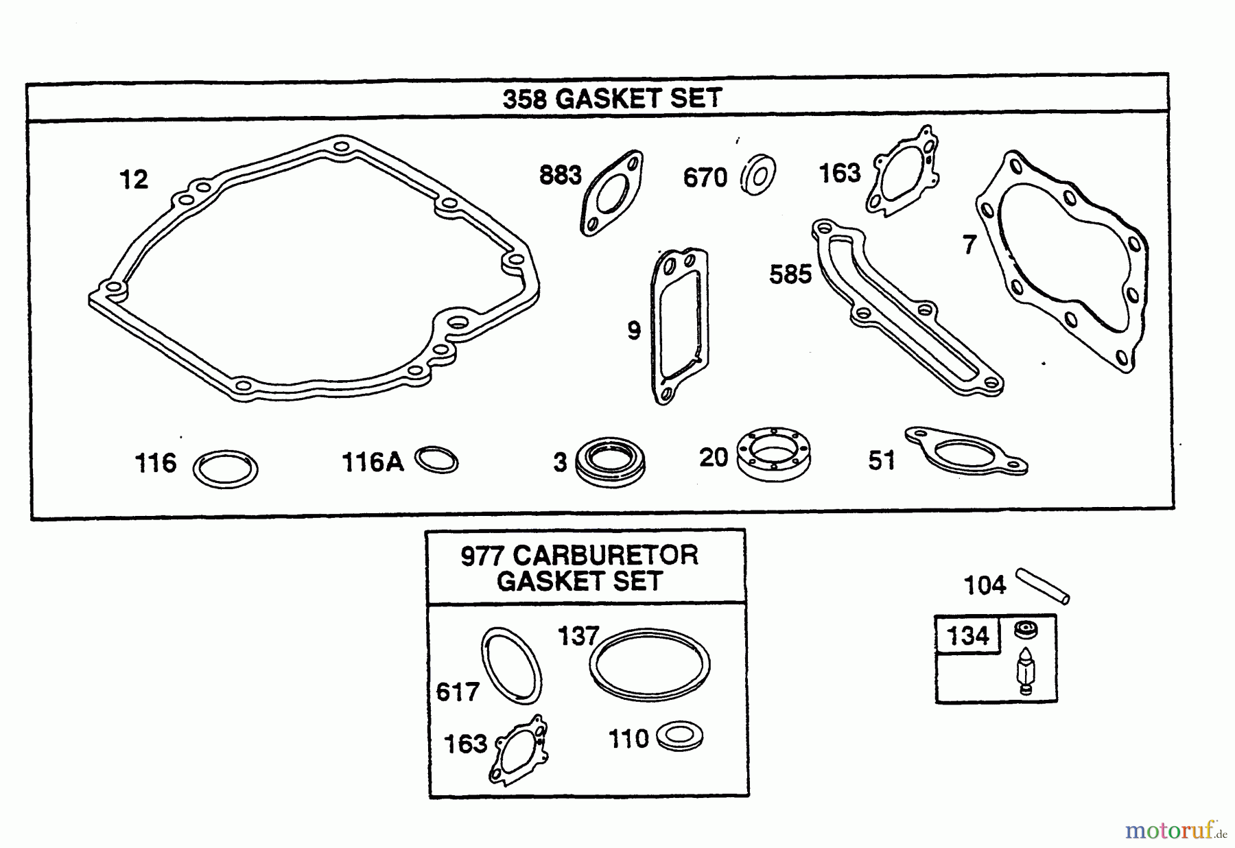  Wolf-Garten Petrol engines Briggs&Stratton Quantum XTE 50 2069095  (2002) Seal Set