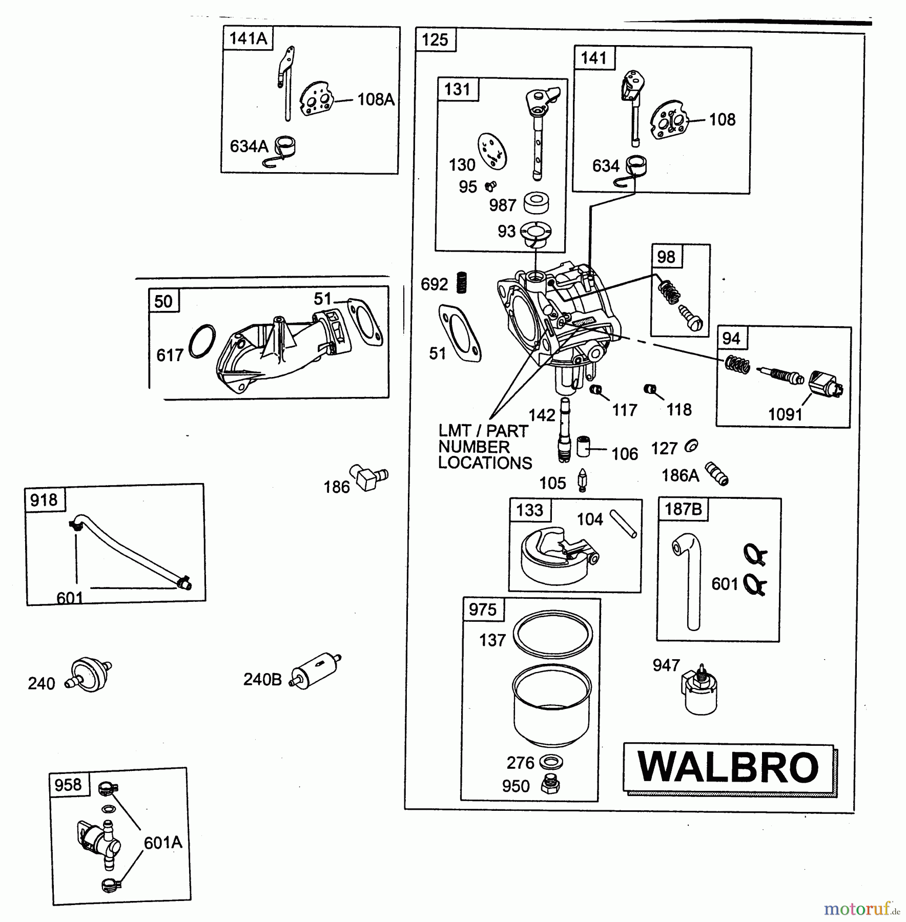  Wolf-Garten Petrol engines Briggs&Stratton Diamond I/C OHV 1001000  (2004) Carburetor