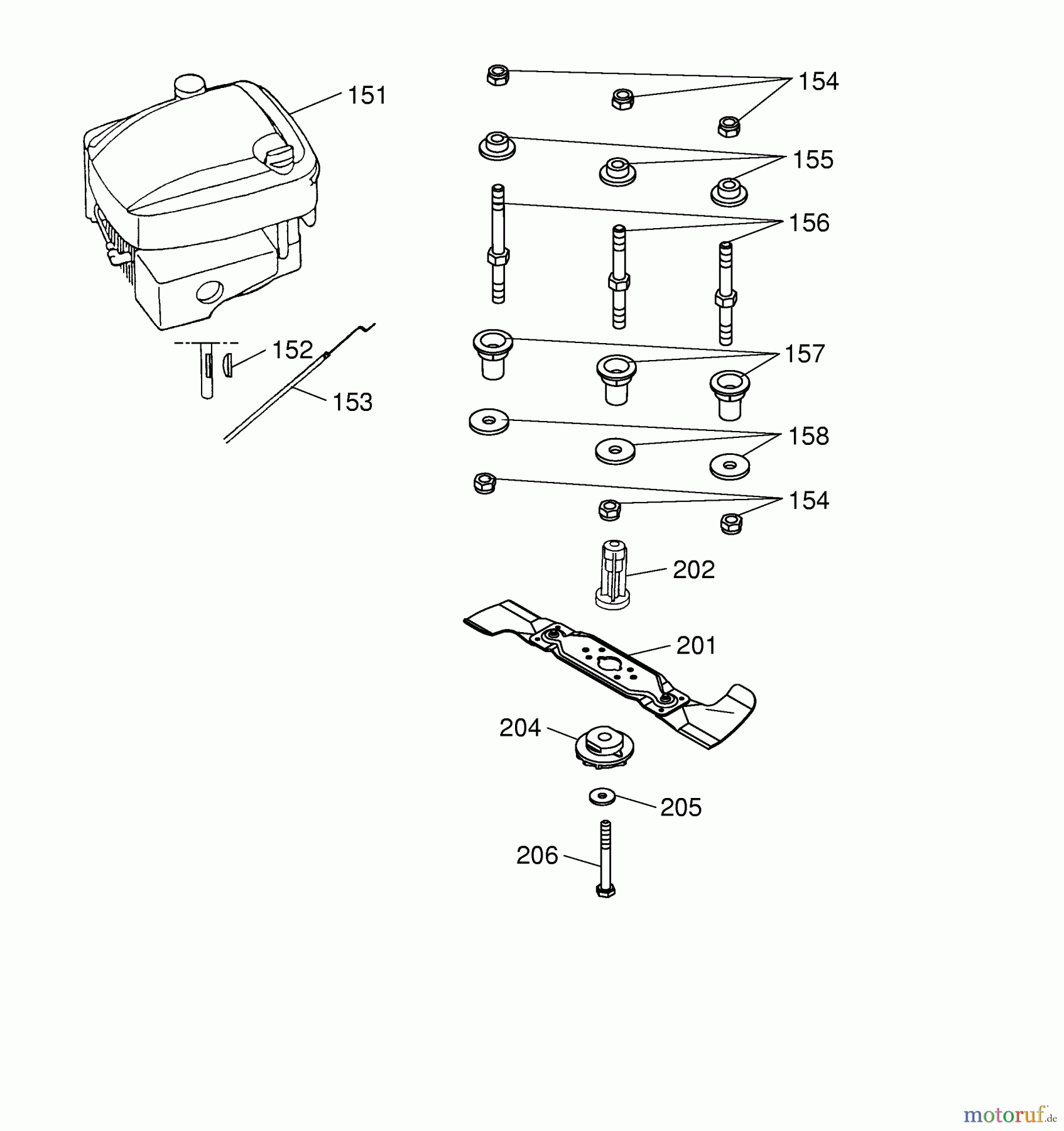  Wolf-Garten Petrol mower 2.40 BS 4001004 Series B  (2004) Blade, Blade adapter, Engine