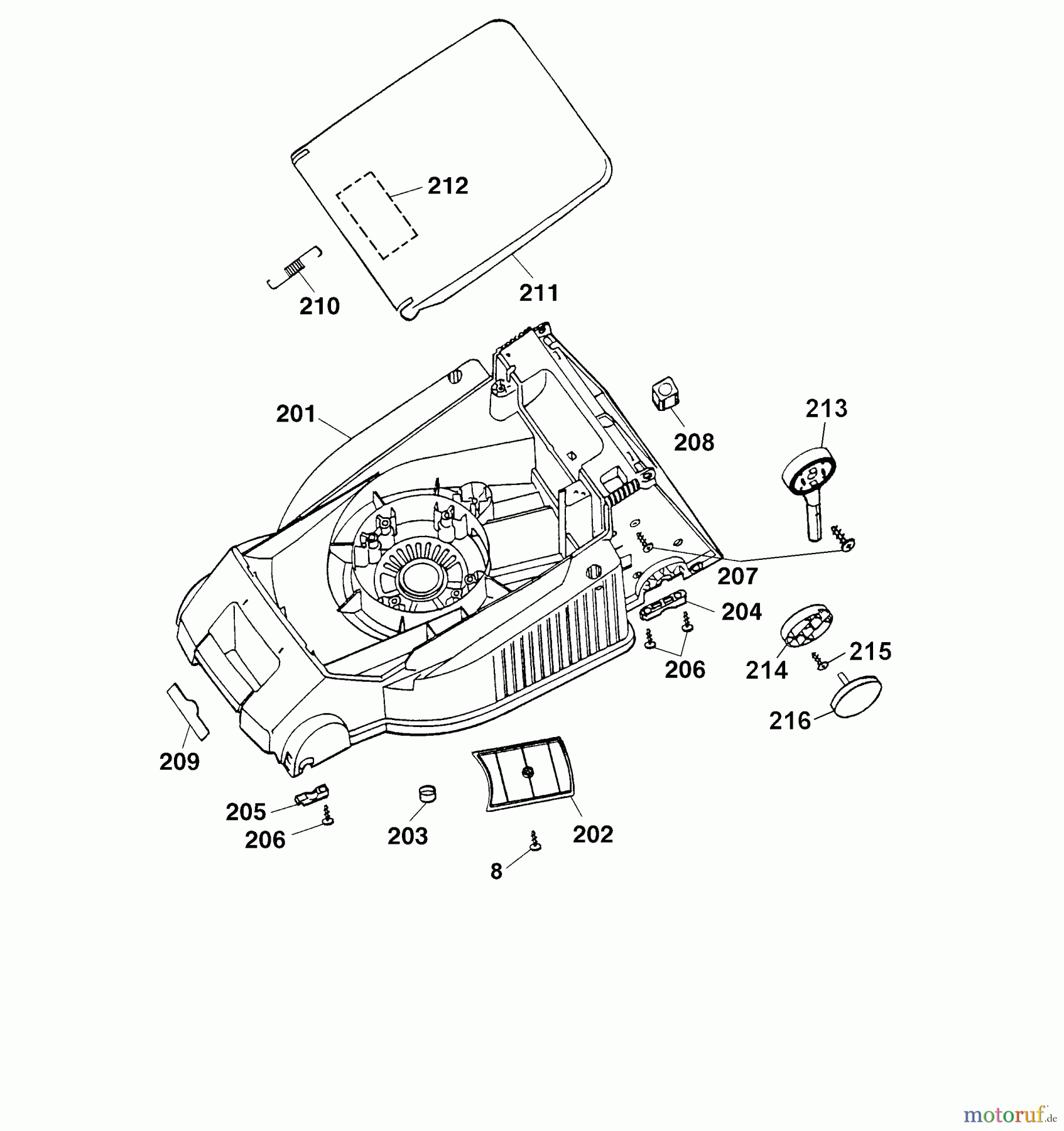  Wolf-Garten Electric mower 6.38 E 4950080 Series B  (2004) Deck housing