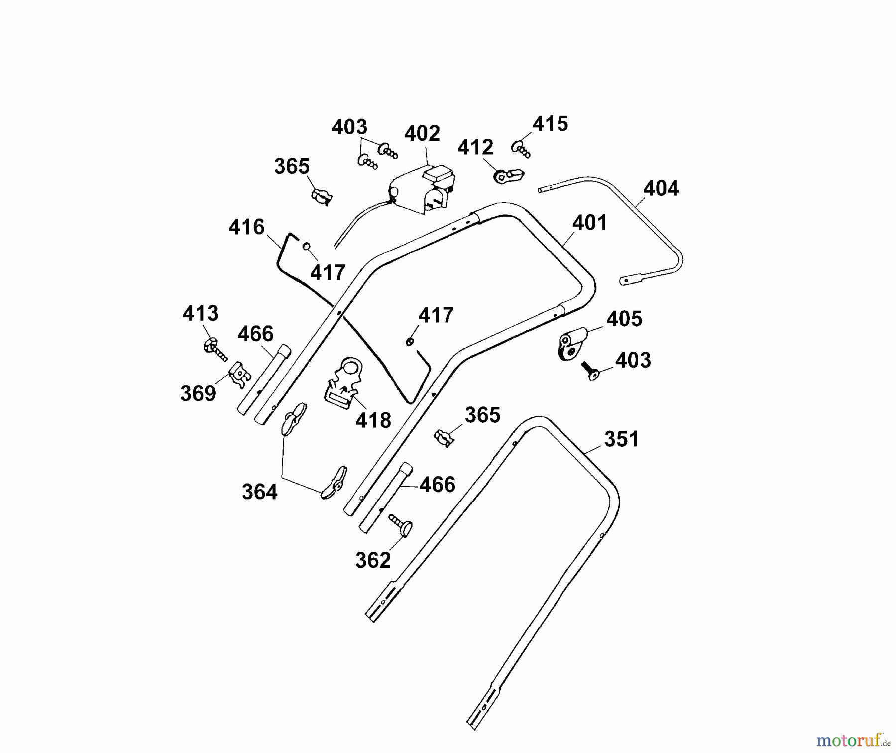  Wolf-Garten Electric mower 6.38 E 4950080 Series B  (2004) Handle