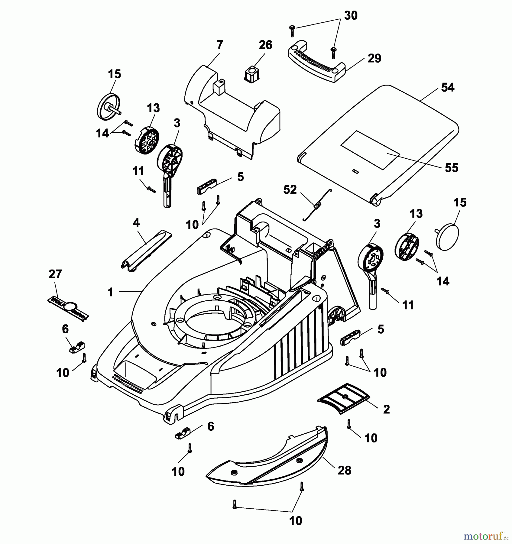  Wolf-Garten Petrol mower B 46 TB 4602080 Series C  (2004) Deck housing