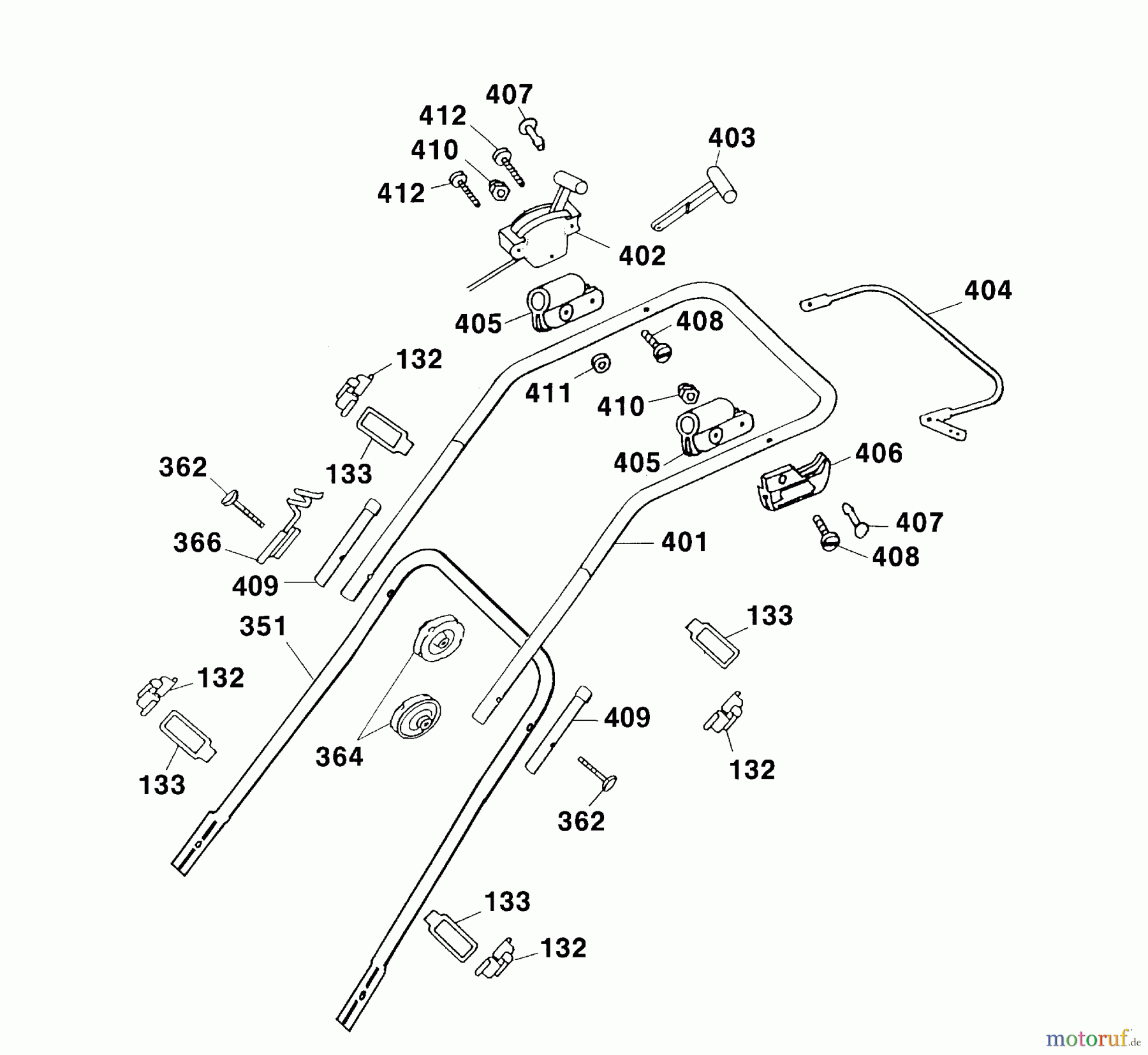  Wolf-Garten Petrol mower B 46 TB 4602080 Series C  (2004) Handle