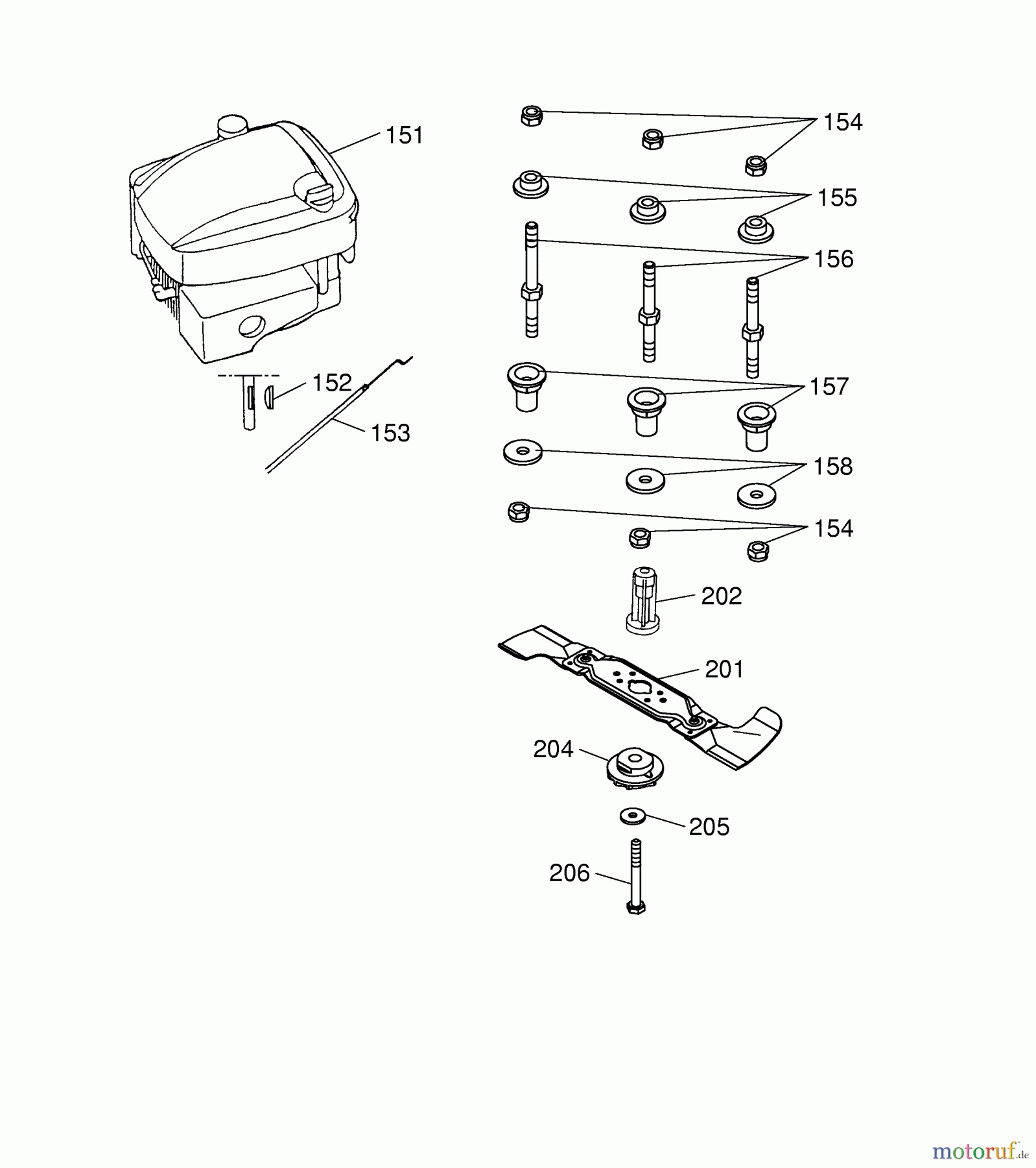  Wolf-Garten Petrol mower Esprit 46 B 4601000 Series D  (2004) Blade, Blade adapter, Engine