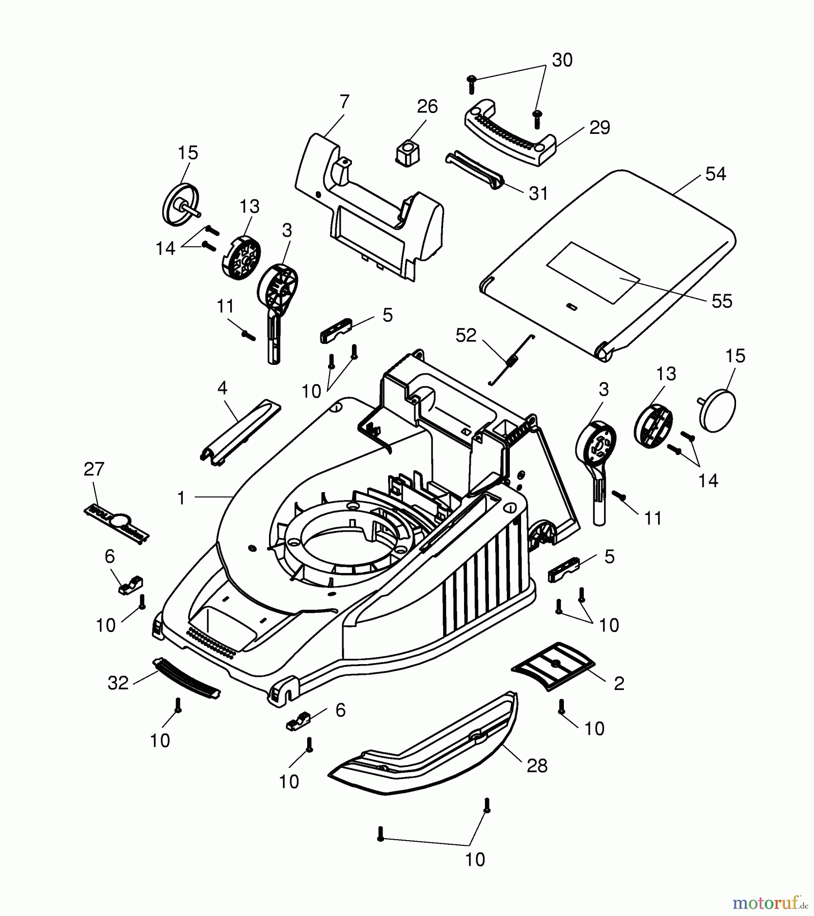  Wolf-Garten Electric mower Power Edition 40 E 4028005 Series D  (2004) Deck housing