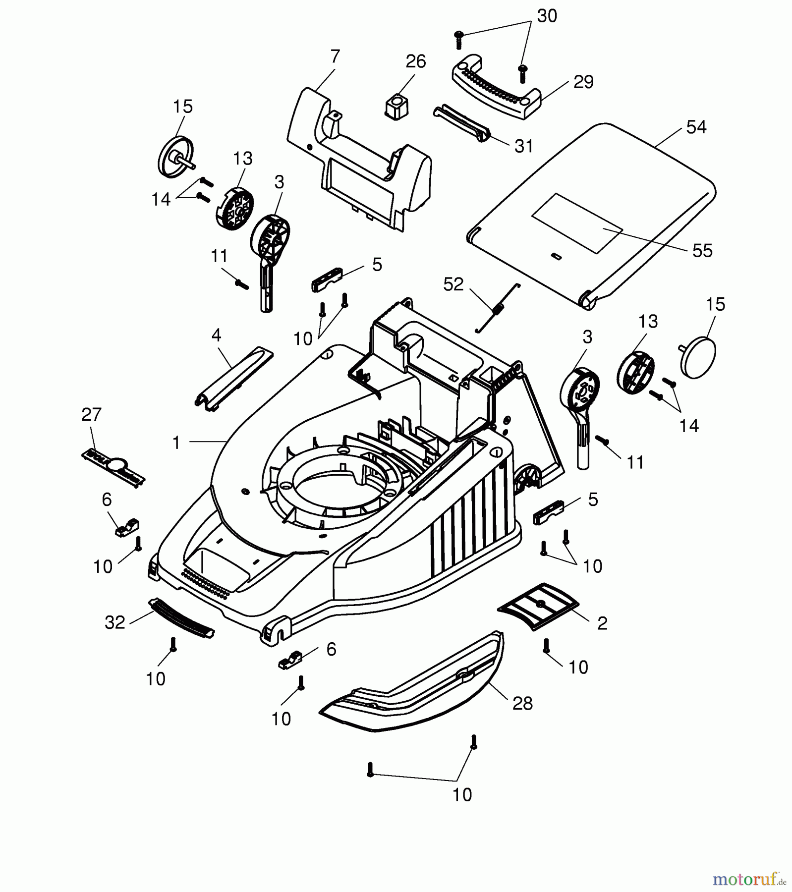  Wolf-Garten Petrol mower Power Edition 40 H 4011005 Series C, D  (2004) Deck housing